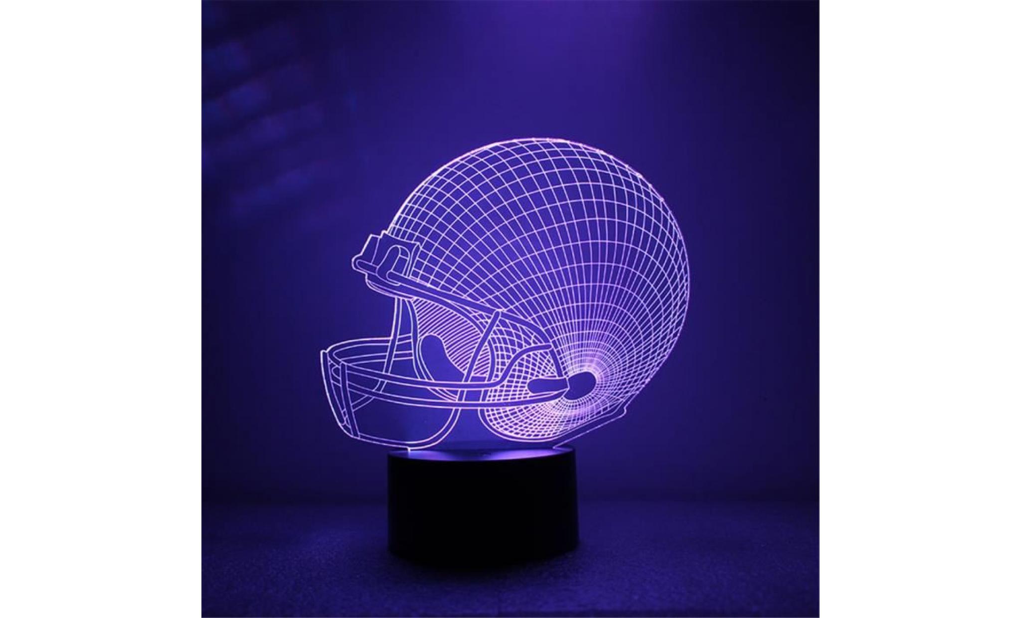 pachasky®le chapeau de football 3d led lampes de lumière de nuit illusion 3d optique 7 couleurs pour la maison@zf40 pas cher