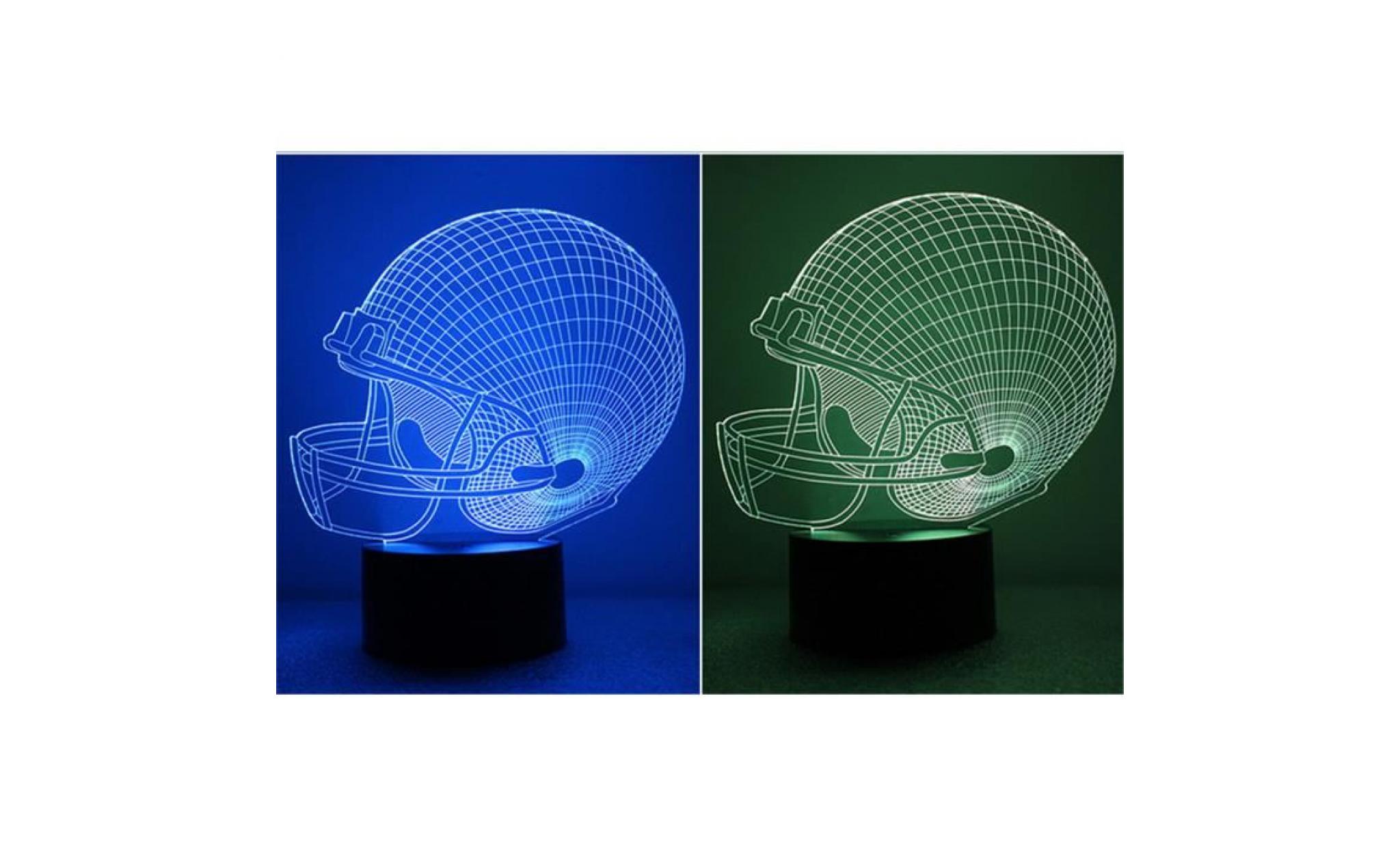 pachasky®le chapeau de football 3d led lampes de lumière de nuit illusion 3d optique 7 couleurs pour la maison@zf40 pas cher