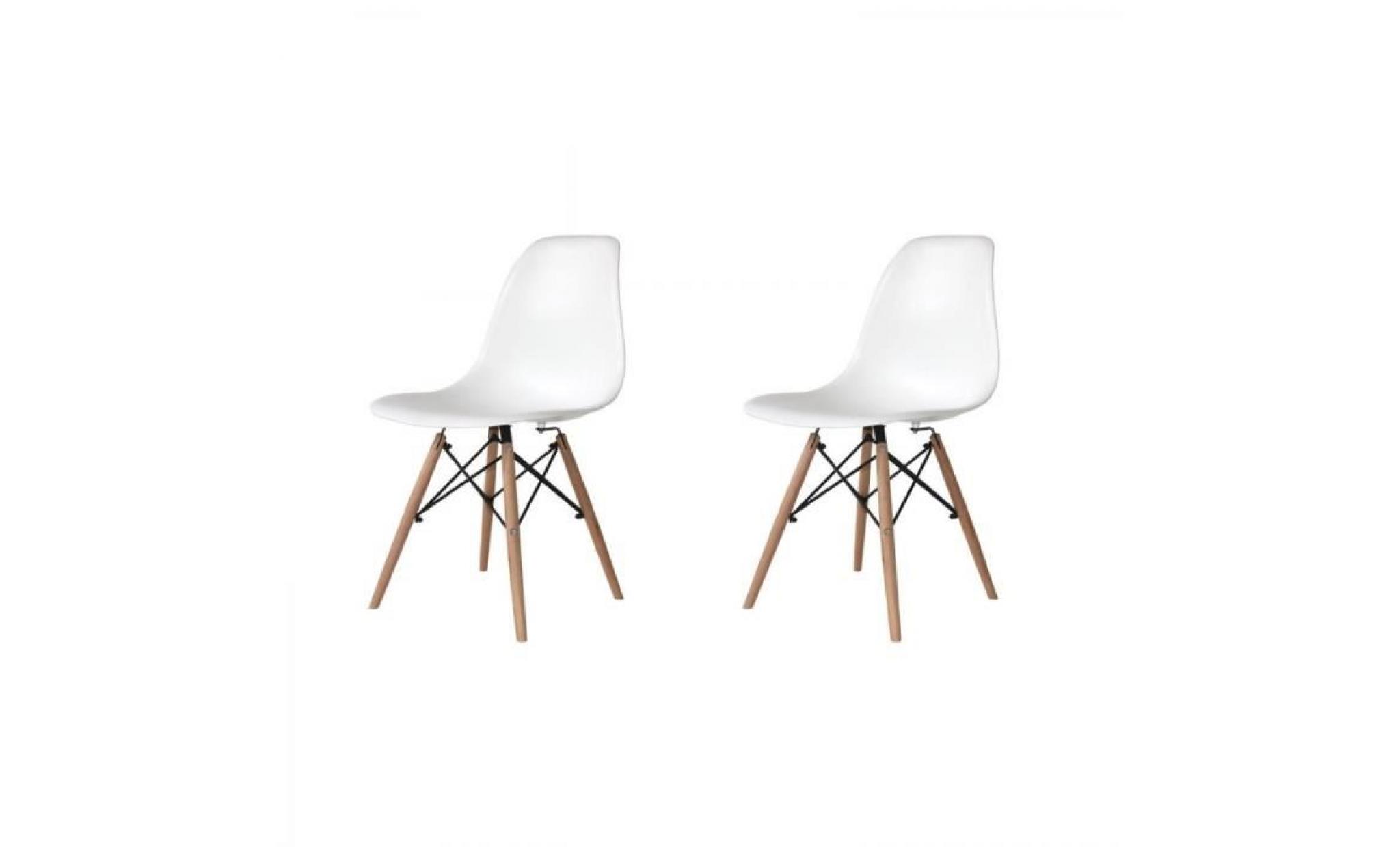 pack 2 chaises tower wood blanches 50,5 cm multicolor