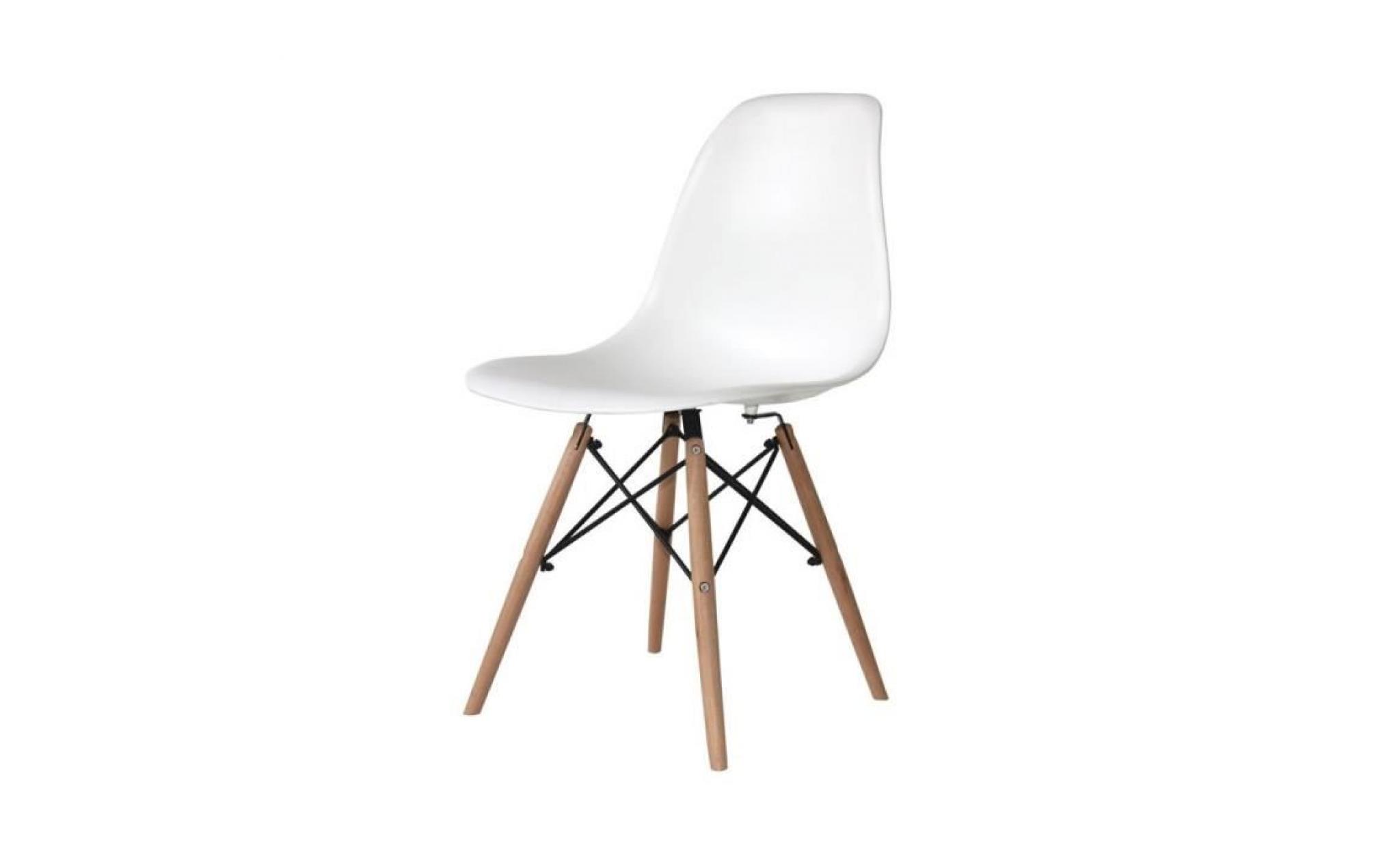 pack 2 chaises tower wood blanches 50,5 cm multicolor pas cher