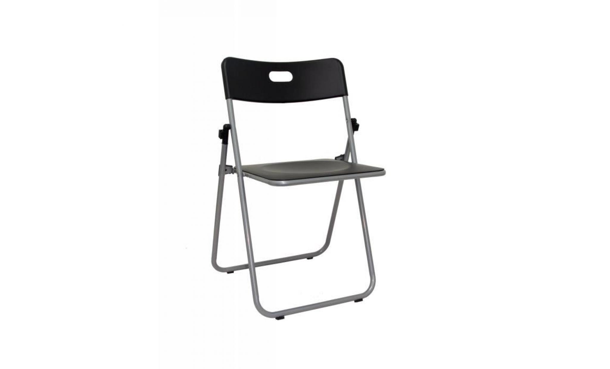 pack 6 chaises pliantes avec structure grise et assise et dossier noirs piqueras y crespo modèle motillejaja