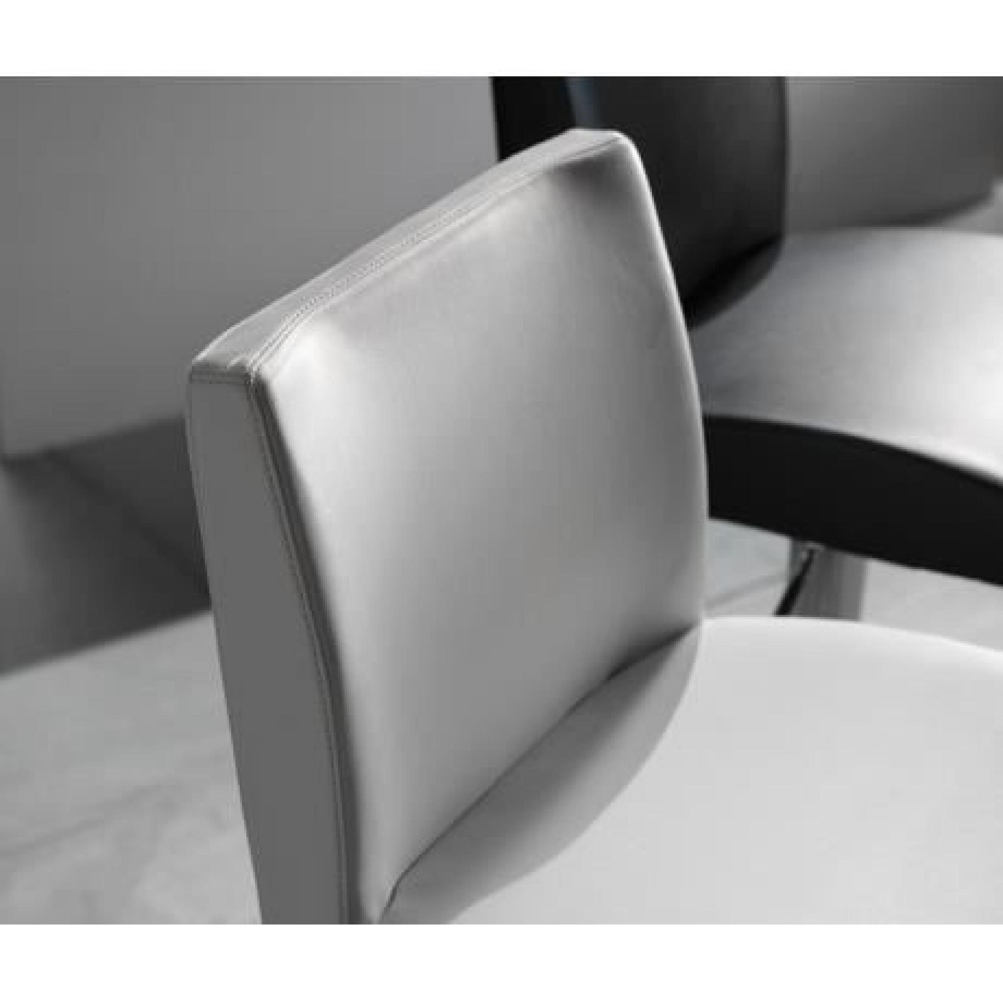 PAOLO - Chaise de bar en simili cuir blanc pas cher
