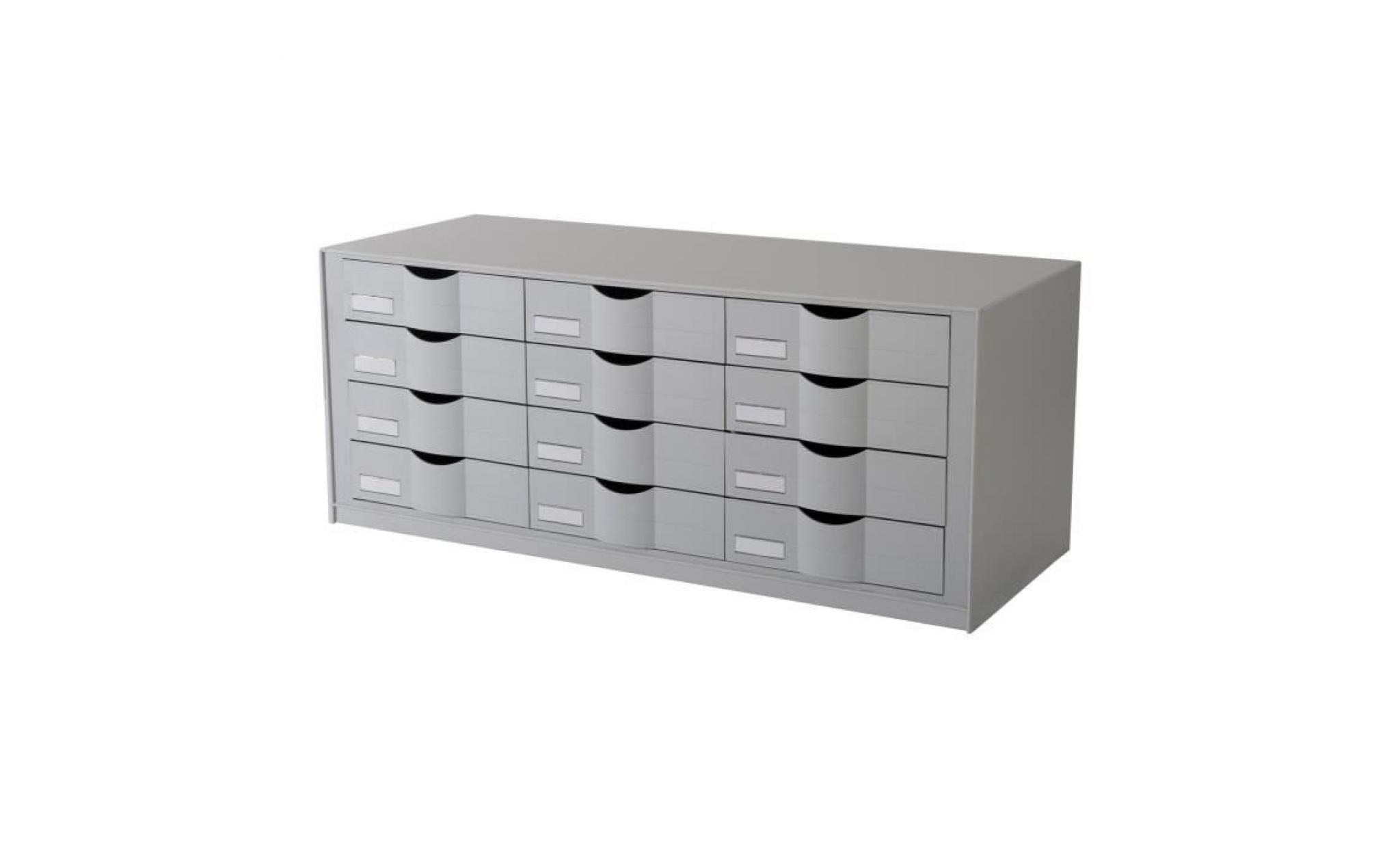 paperflow bloc de classement à tiroirs 12 tiroirs 240 x 320 mm gris