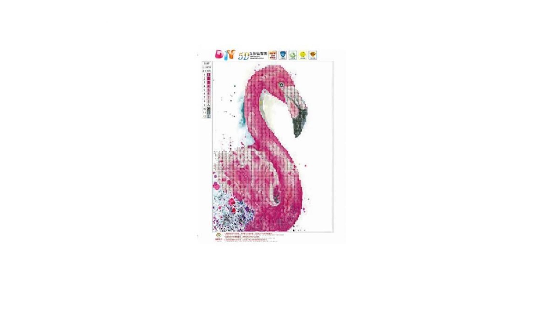 peinture ronde de diamant de résine de bricolage flamingo bird craft home decoration pas cher