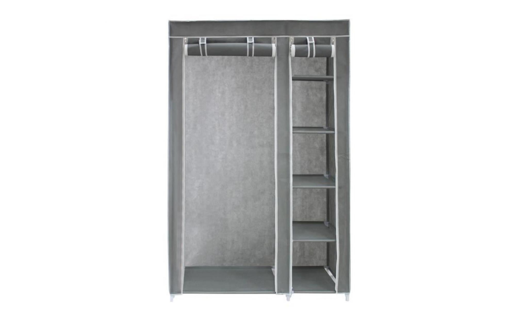 penderie, armoire, 2 portes, 172 x 105 x 43 cm, gris, matériau:  tubes en acier inoxydable, connecteurs de tuyaux en plastique pas cher