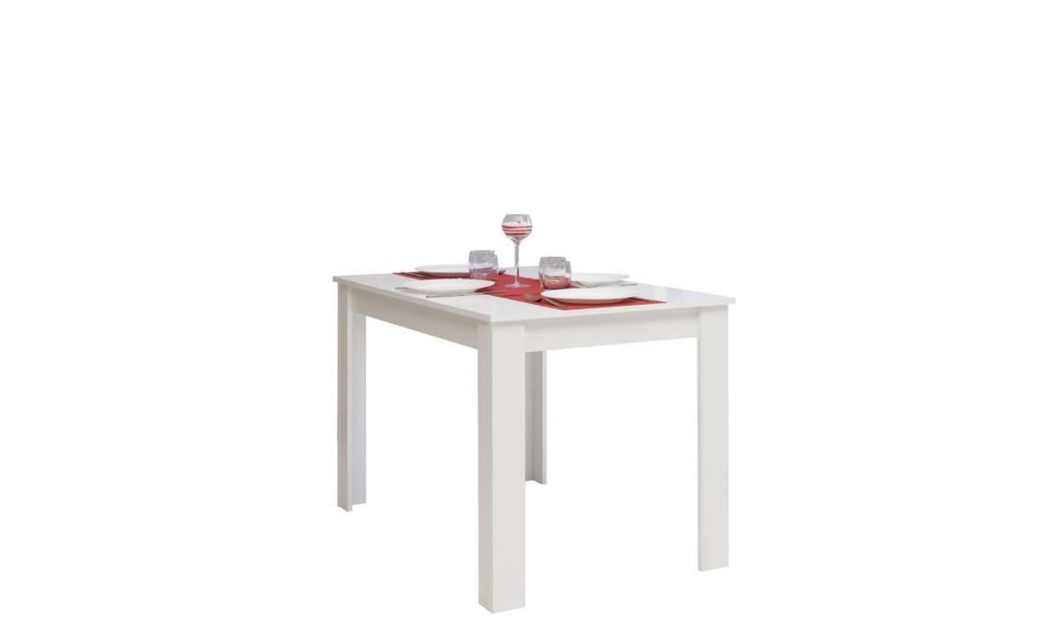 pepper table à manger 4 à 6 personnes style contemporain mélaminée blanc   l 110 x l 70 cm