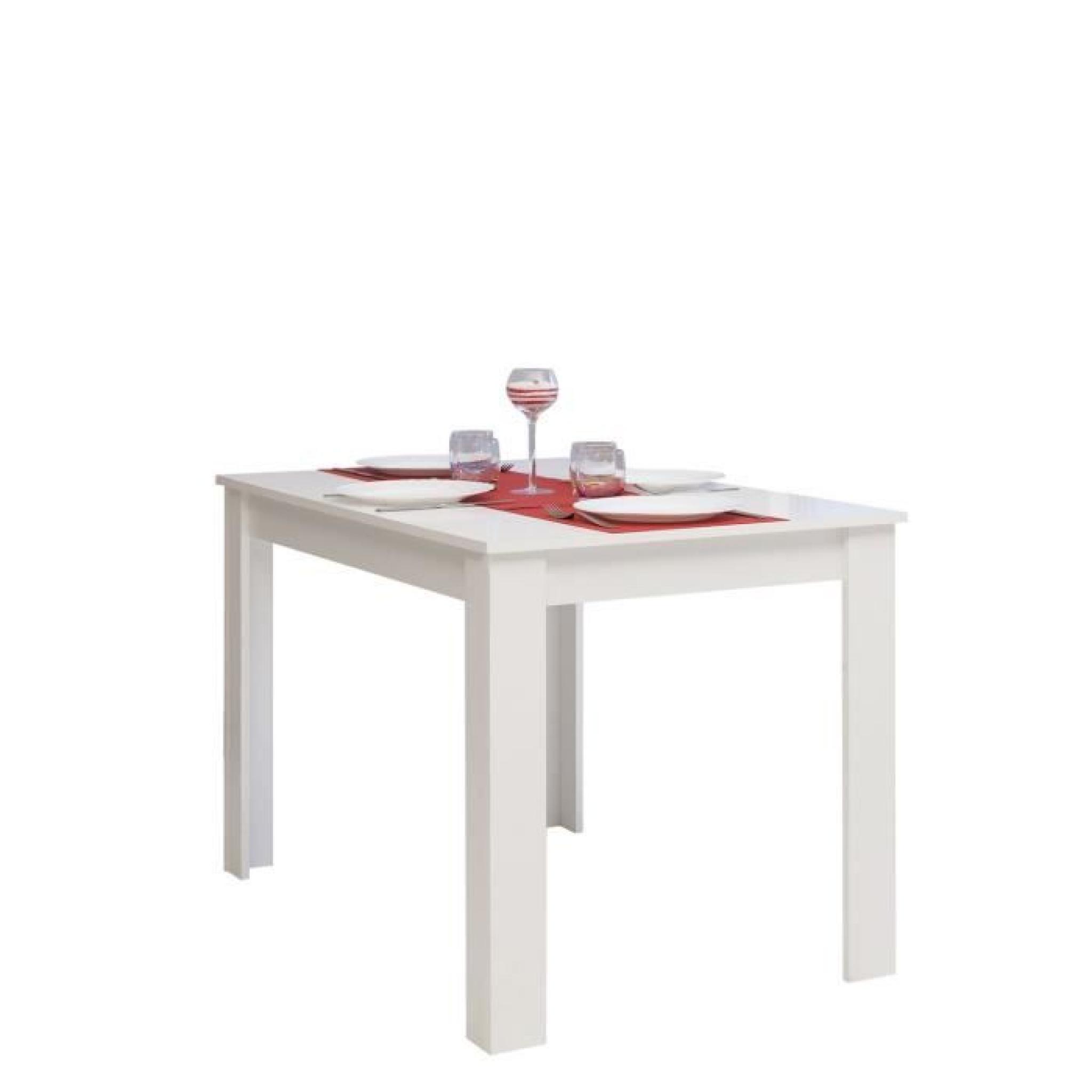 PEPPER Table à manger blanc 110cm pas cher