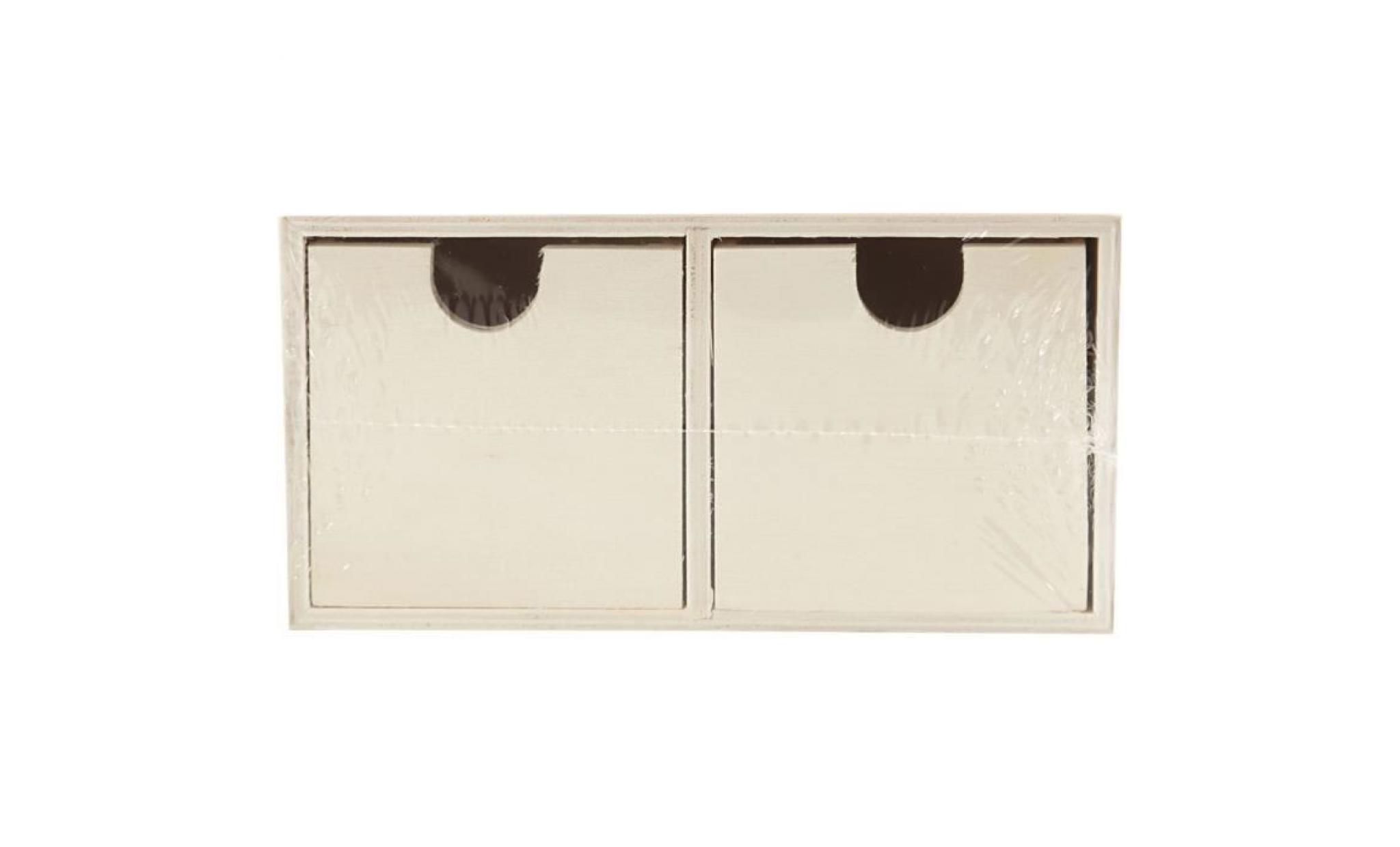 petit commode de bois clair avec tiroirs carrés renversables permettant le commode d'être placé horizontalement ou  verticalement. pas cher
