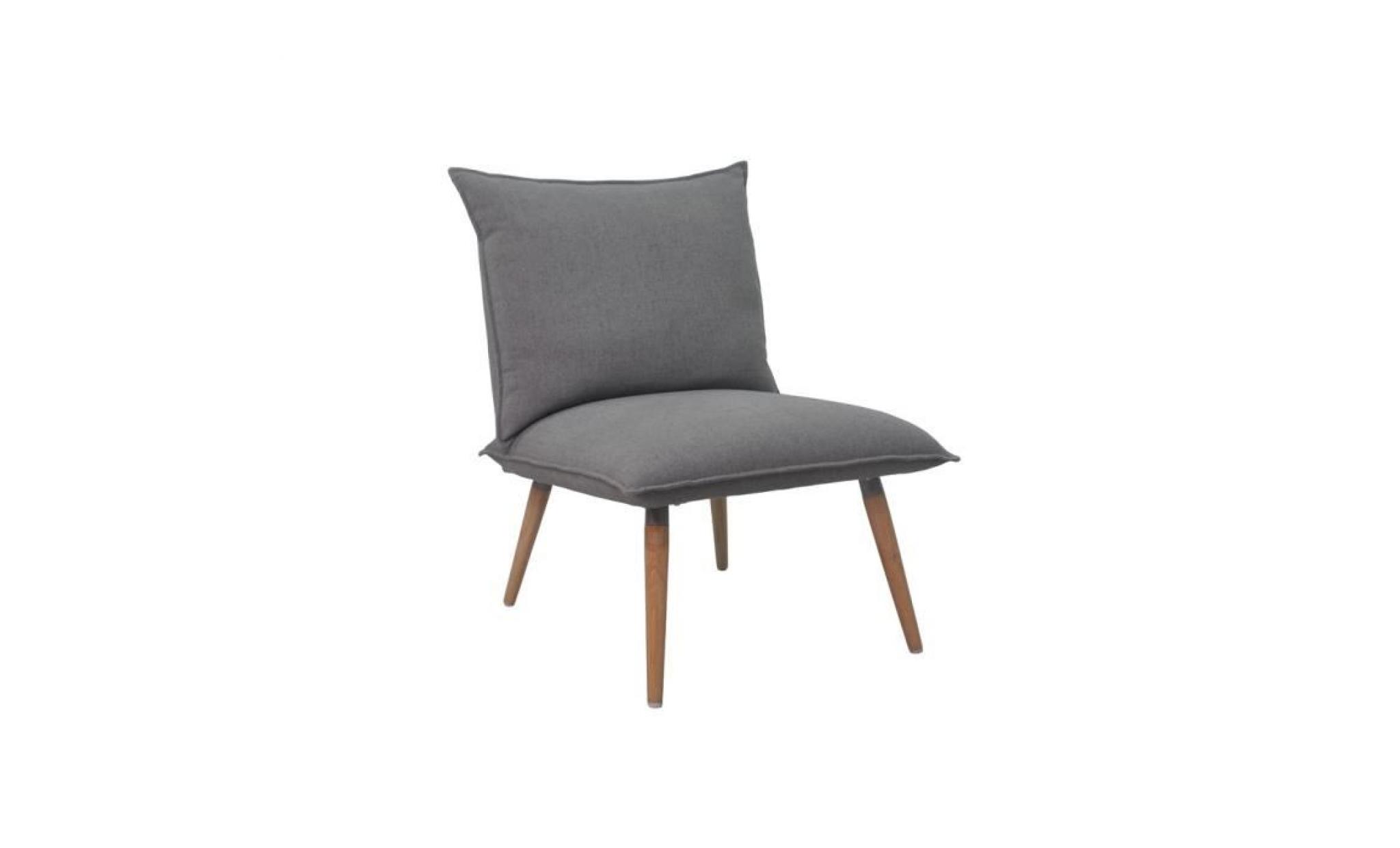 phil fauteuil en bois massif   tissu polyester   style vintage   l 64 x p 81 cm