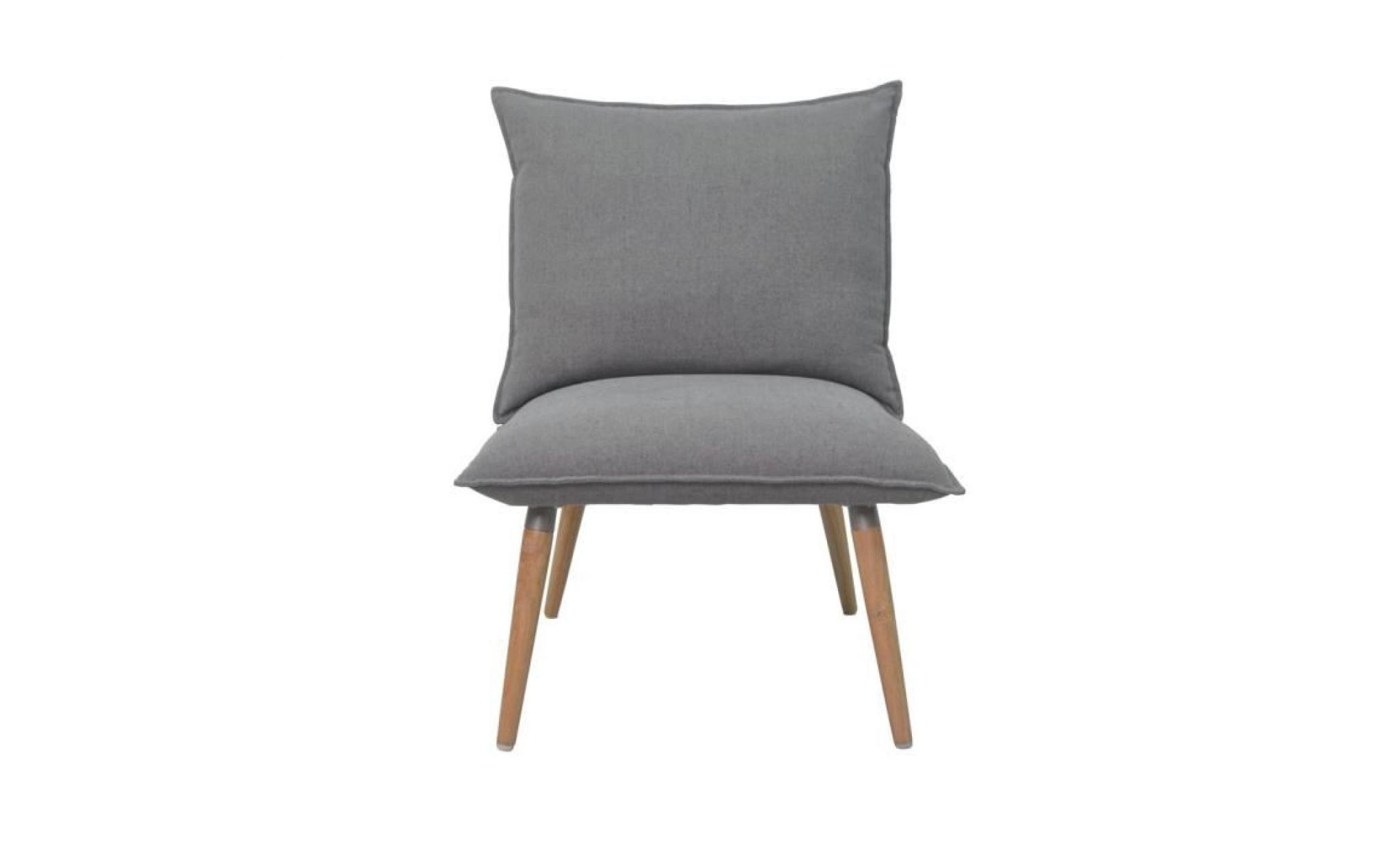 phil fauteuil en bois massif   tissu polyester   style vintage   l 64 x p 81 cm pas cher