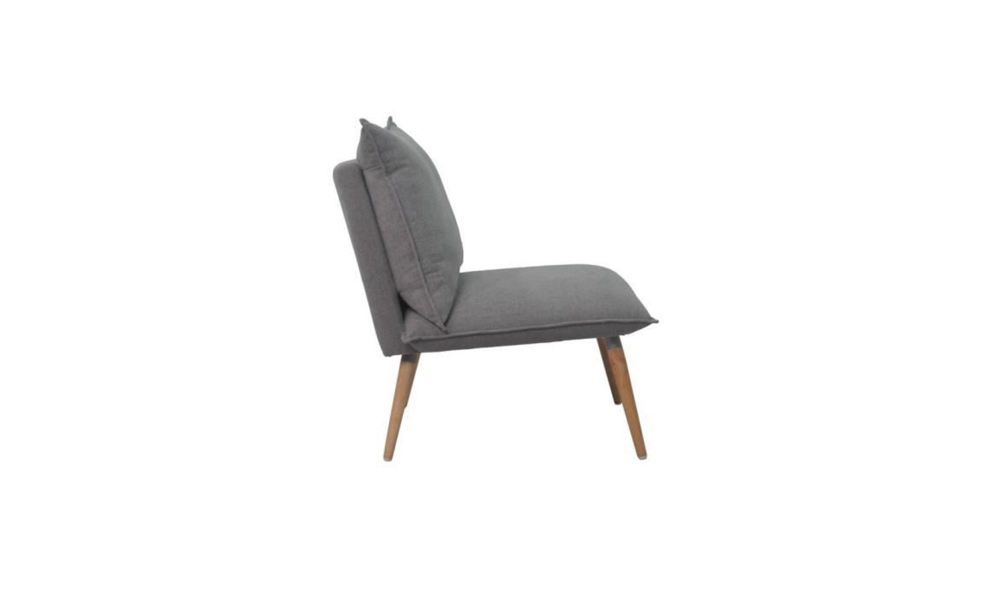 phil fauteuil en bois massif   tissu polyester   style vintage   l 64 x p 81 cm pas cher