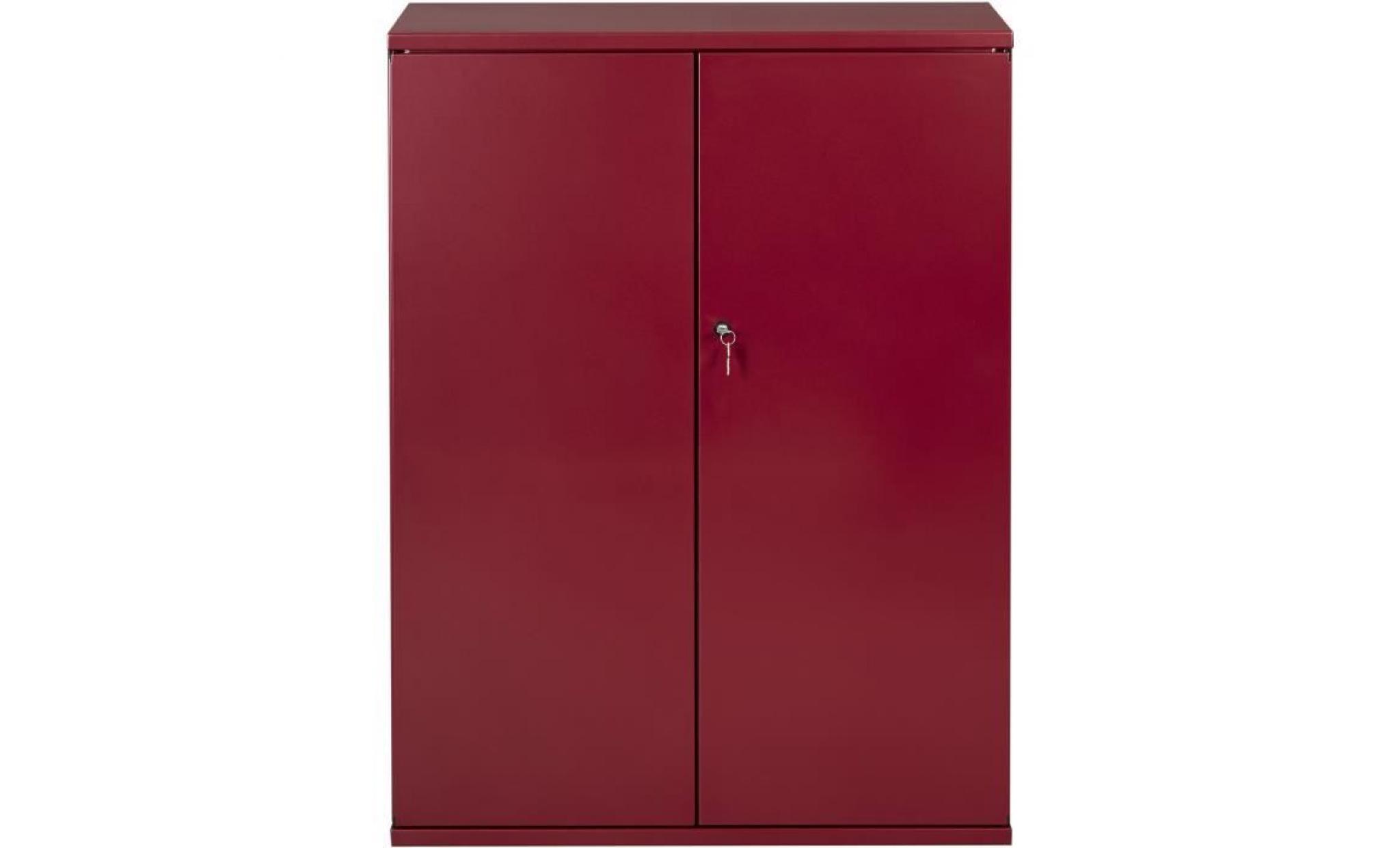 pierre henry armoire de bureau joker style industriel   métal rouge rubis nacré   l 80 x h 105 cm