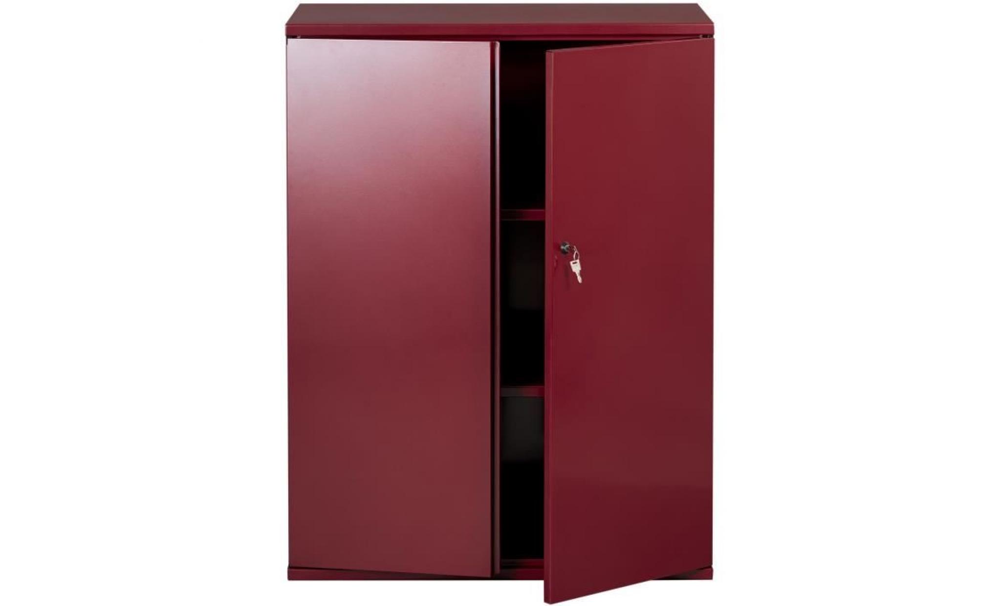 pierre henry armoire de bureau joker style industriel   métal rouge rubis nacré   l 80 x h 105 cm pas cher