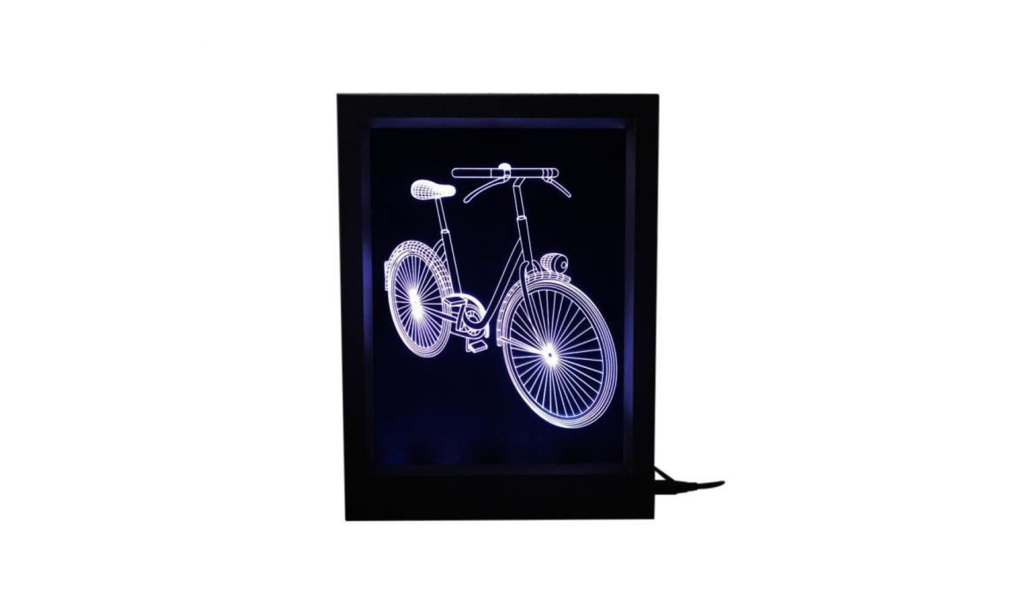 pilerty®3d illusion optique lampes led nuit lumière vélo cadre photo creative cadeau visual@zf559 pas cher