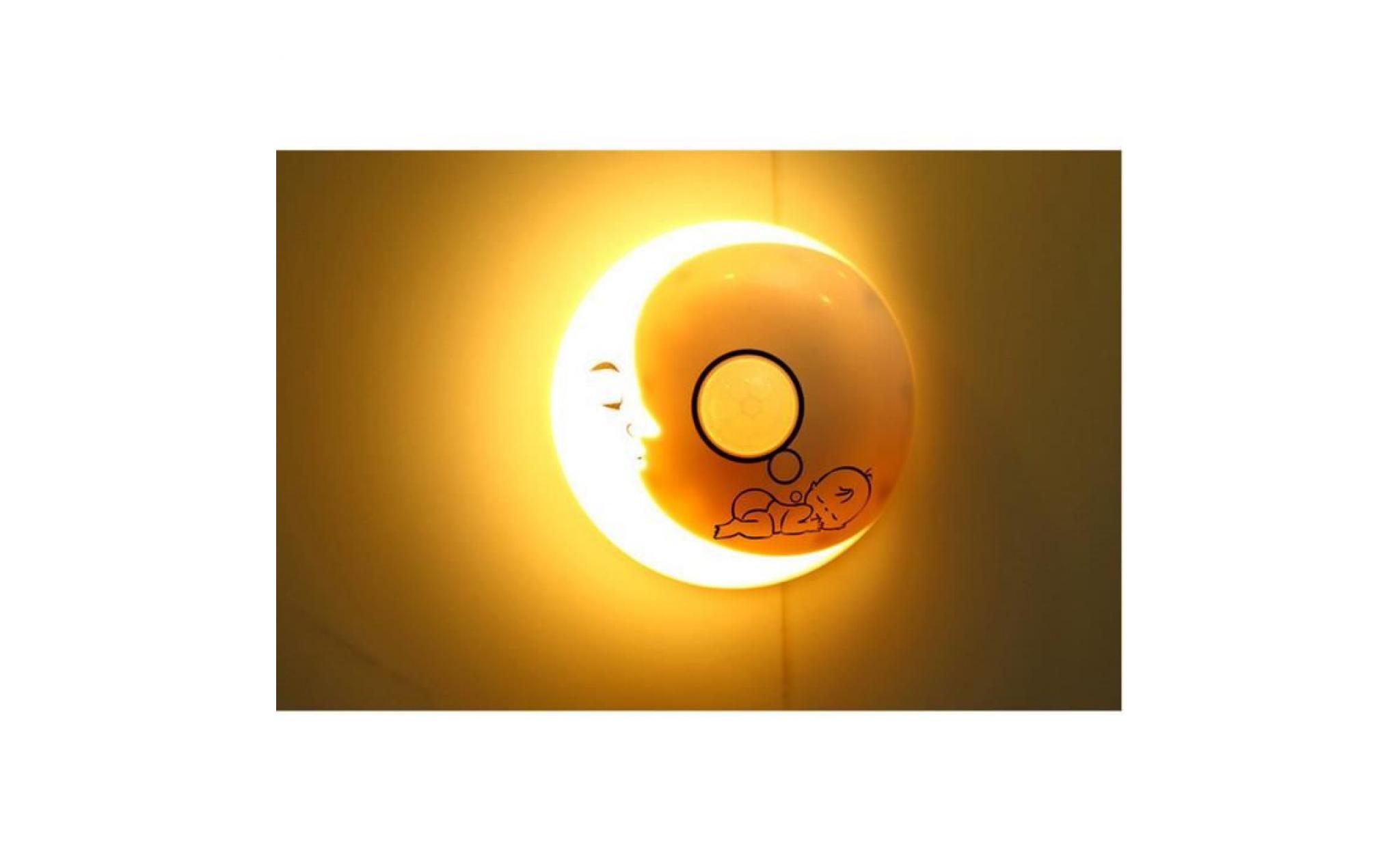 pilerty®chambre à coucher décorative led chambre cartoon moon nightlight wh@zf255