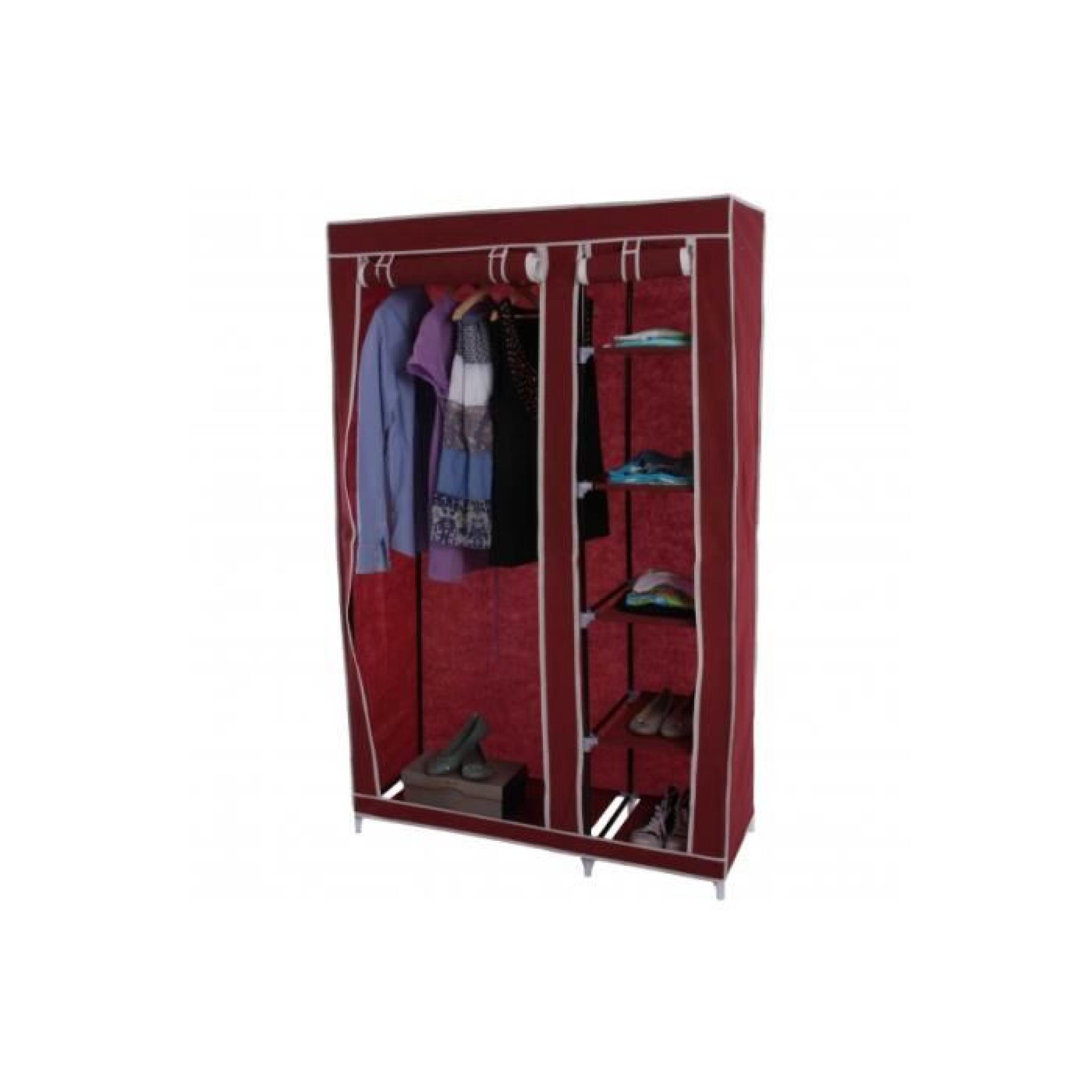 Placard pliant armoire Camping penderie 173x110x45cm rouge
