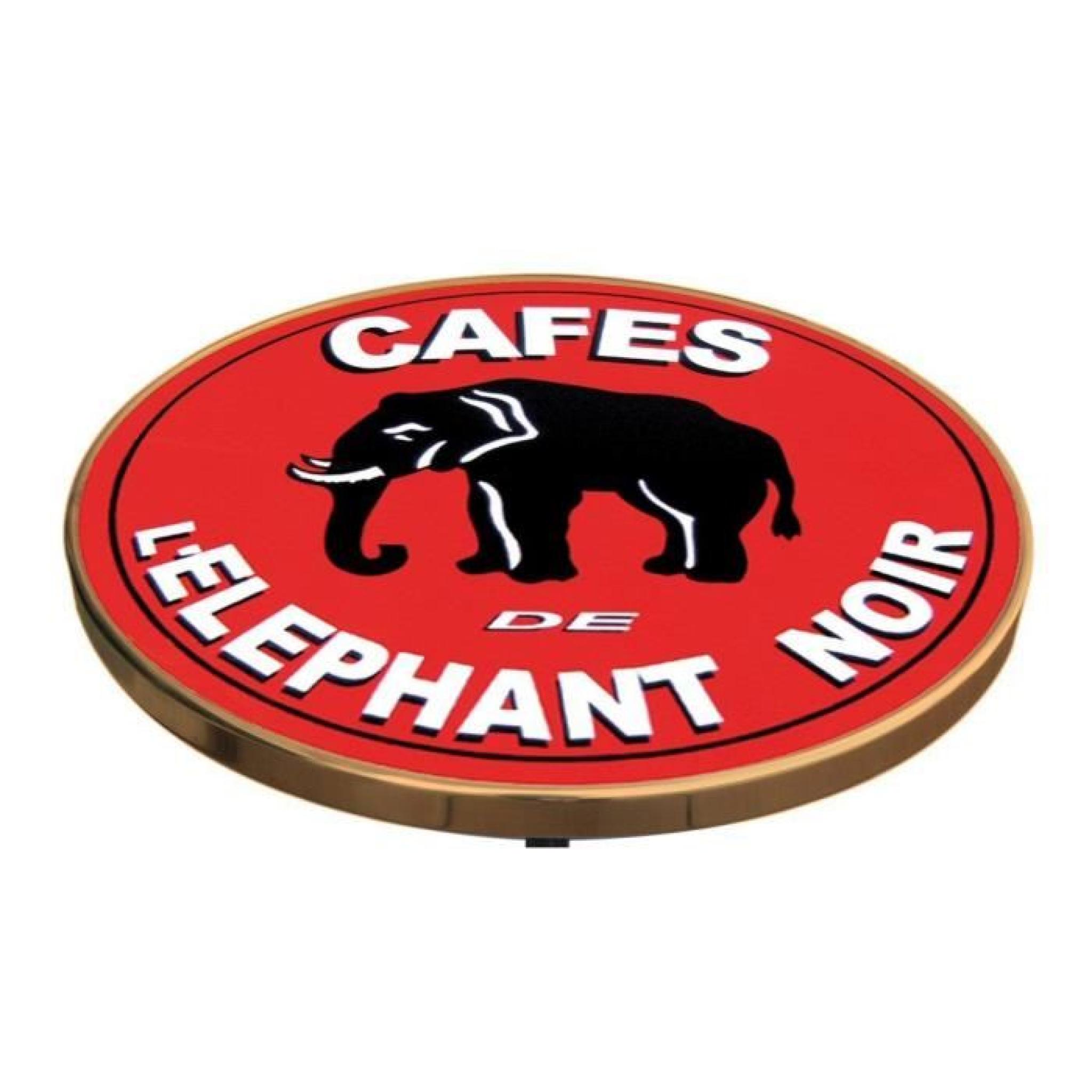 PLATEAU DE TABLE DE BISTROT EMAILLEE PUB RETRO CAFES DE L'ELEPHANT NOIR