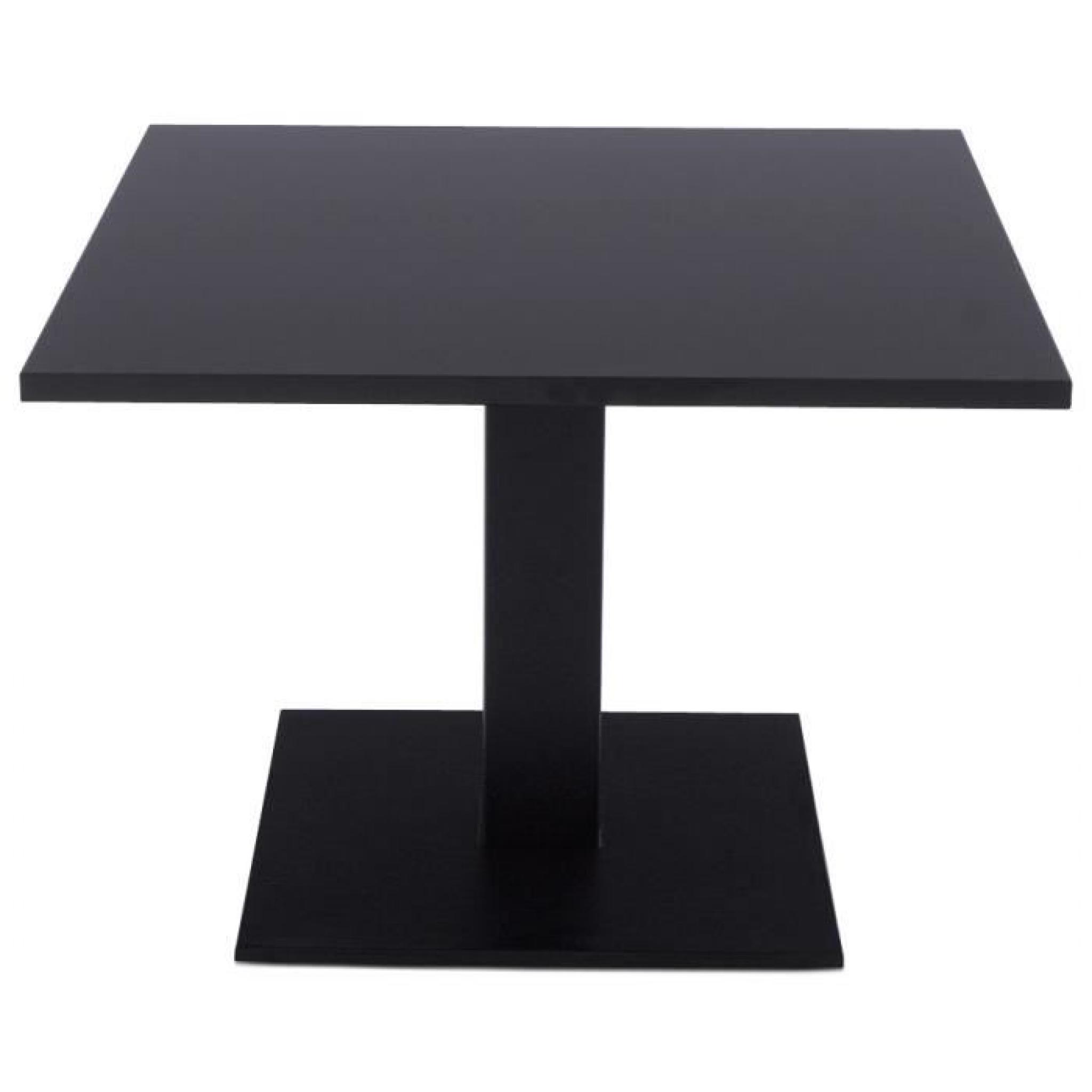 Plateau de table 'SPANO' 60x60cm noir carré pas cher