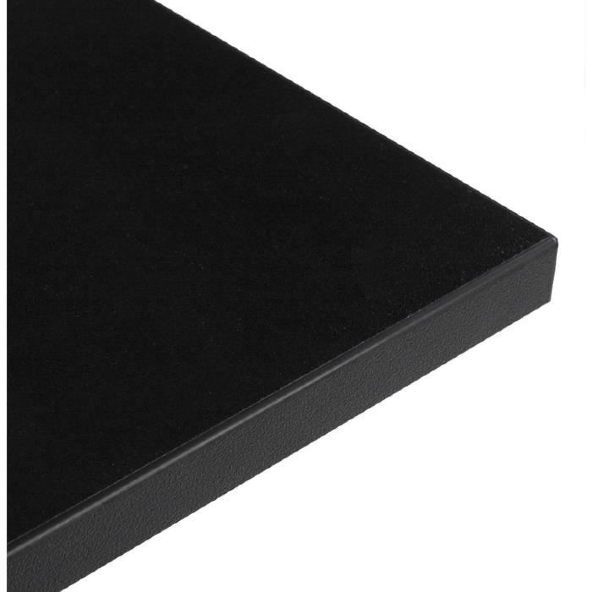 Plateau de table 'SPANO' 70x70cm noir carré pas cher