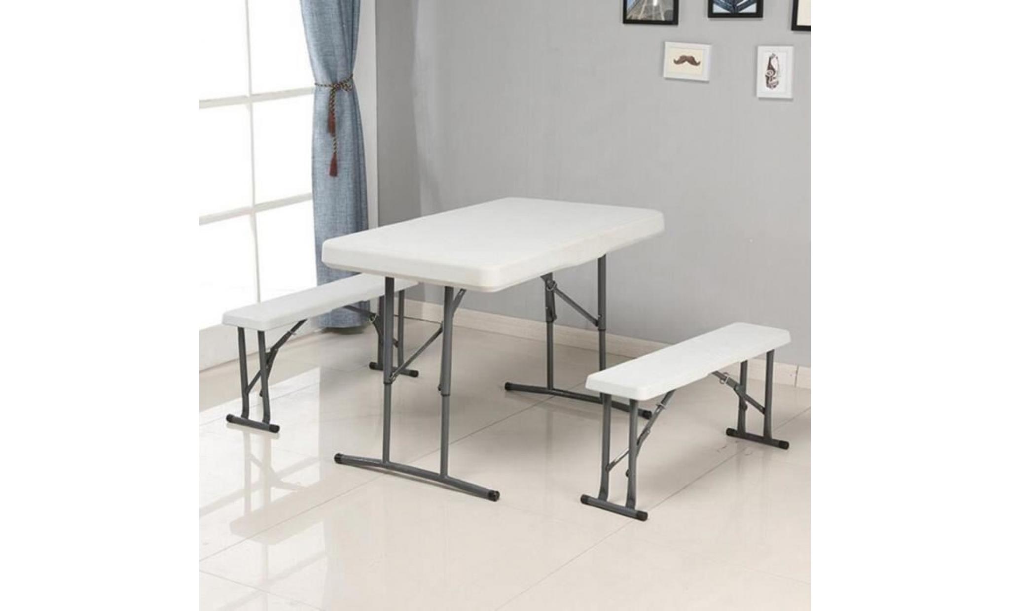 pliable table + 2 tabourets kit de table à manger pour 4 personnes pour voyage camping taille du bureau: 108*65*72cm taille de chais