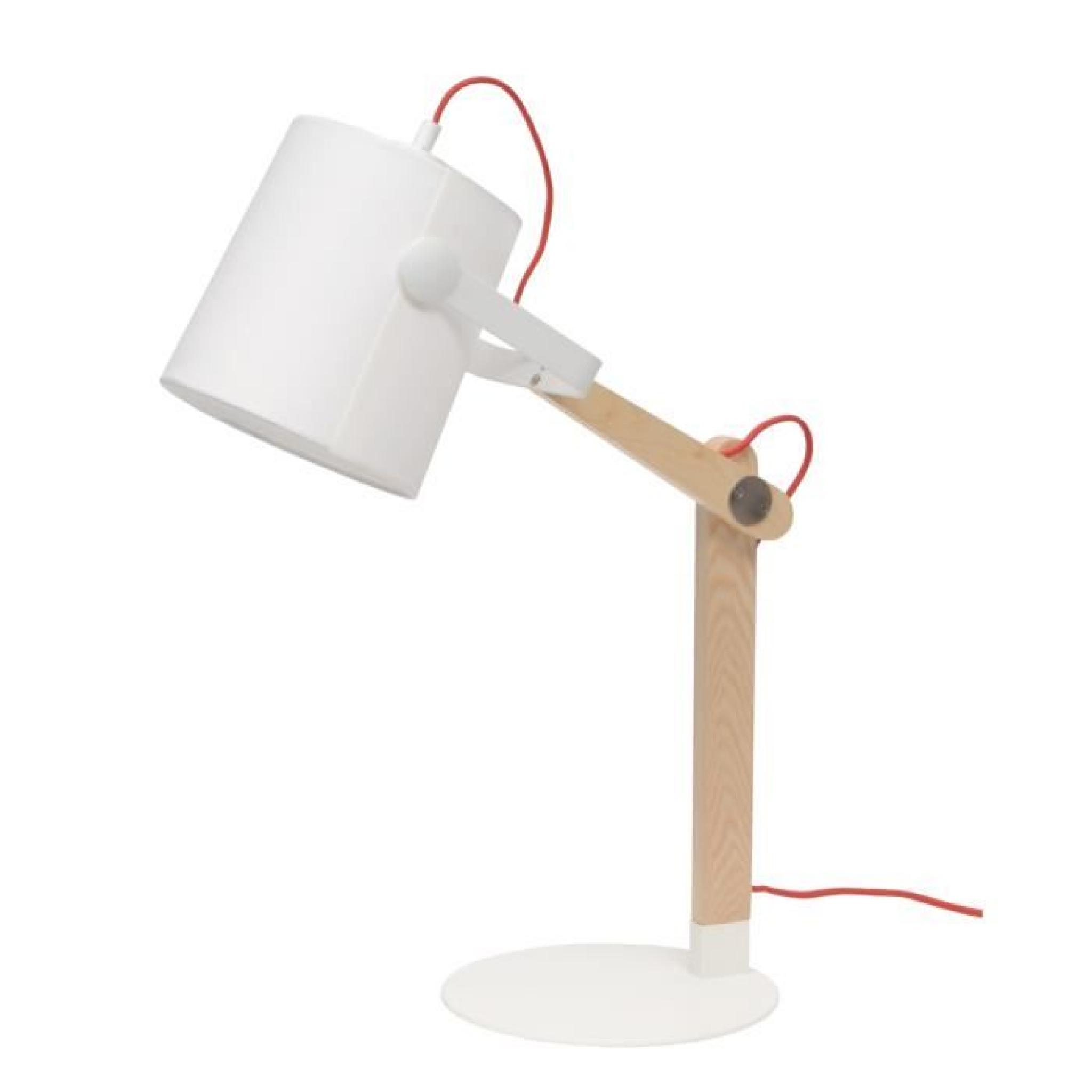 POLISSE lampe à poser en métal et bois H62cm