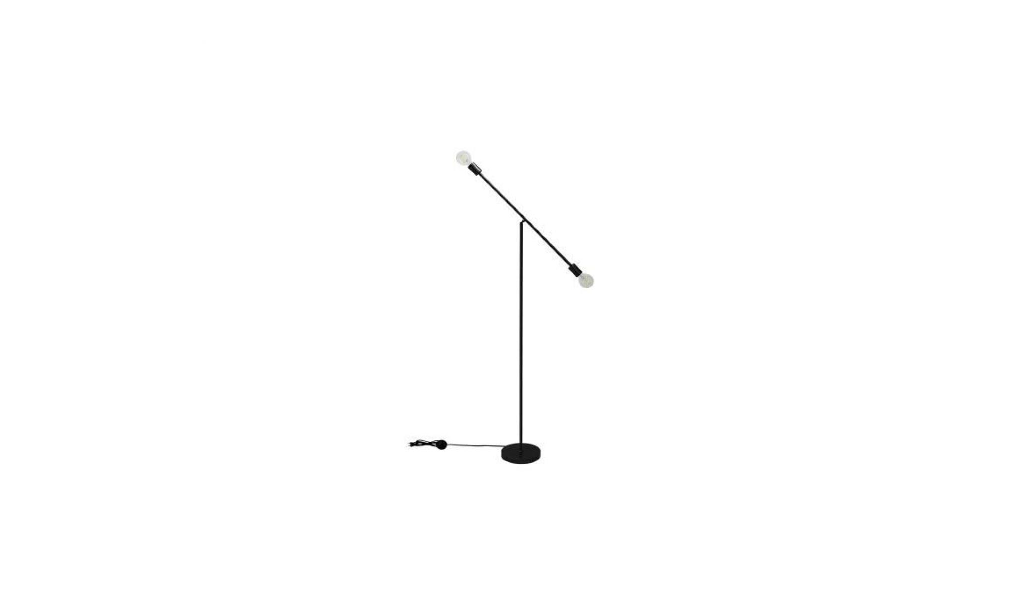 pop lampadaire balancier en métal   23 x 23 x h.140 cm   noir   e27 25w