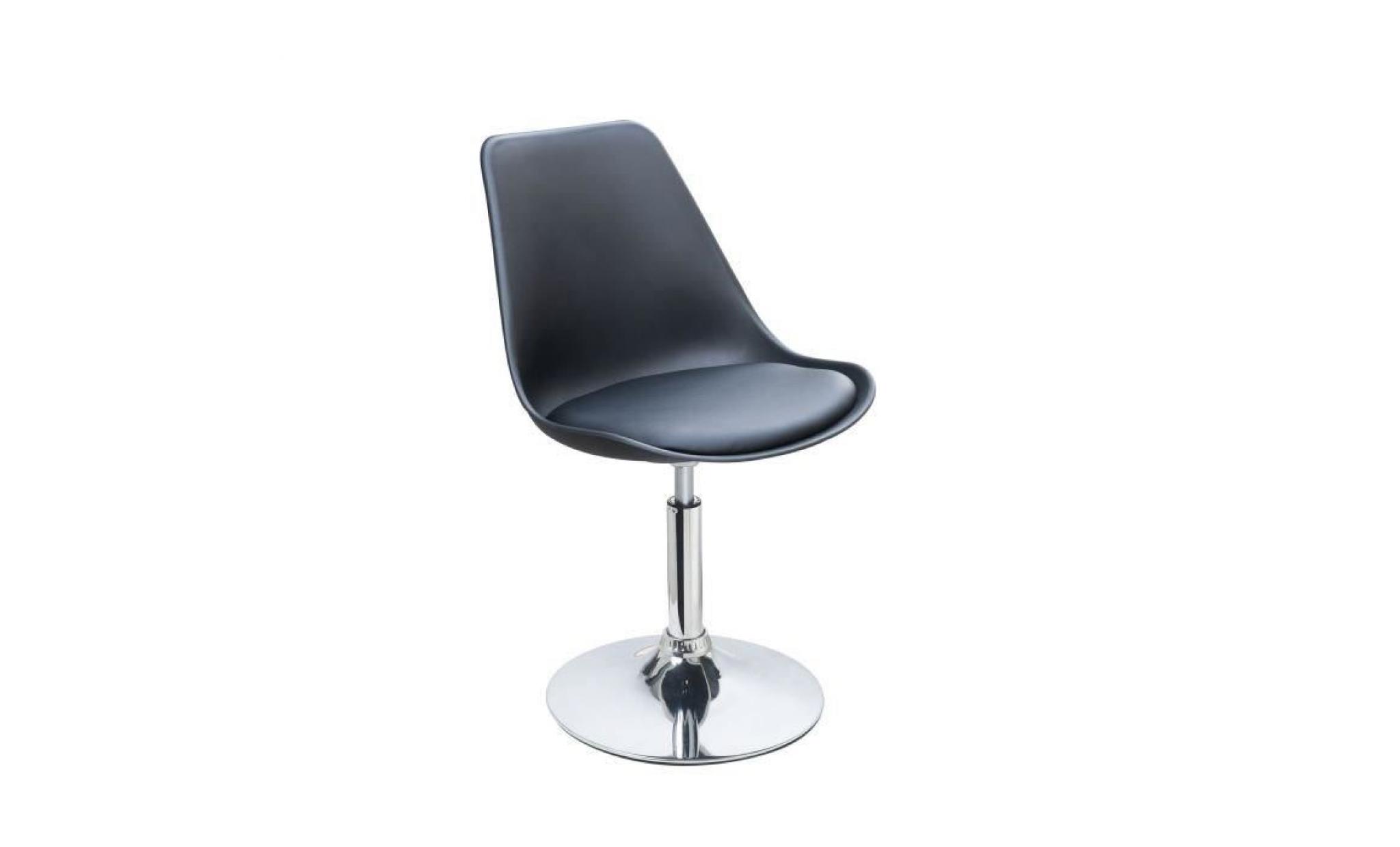 poppy chaise de salle à manger pivotante   simili gris et blanc   contemporain   l 48,5 x p 53 cm