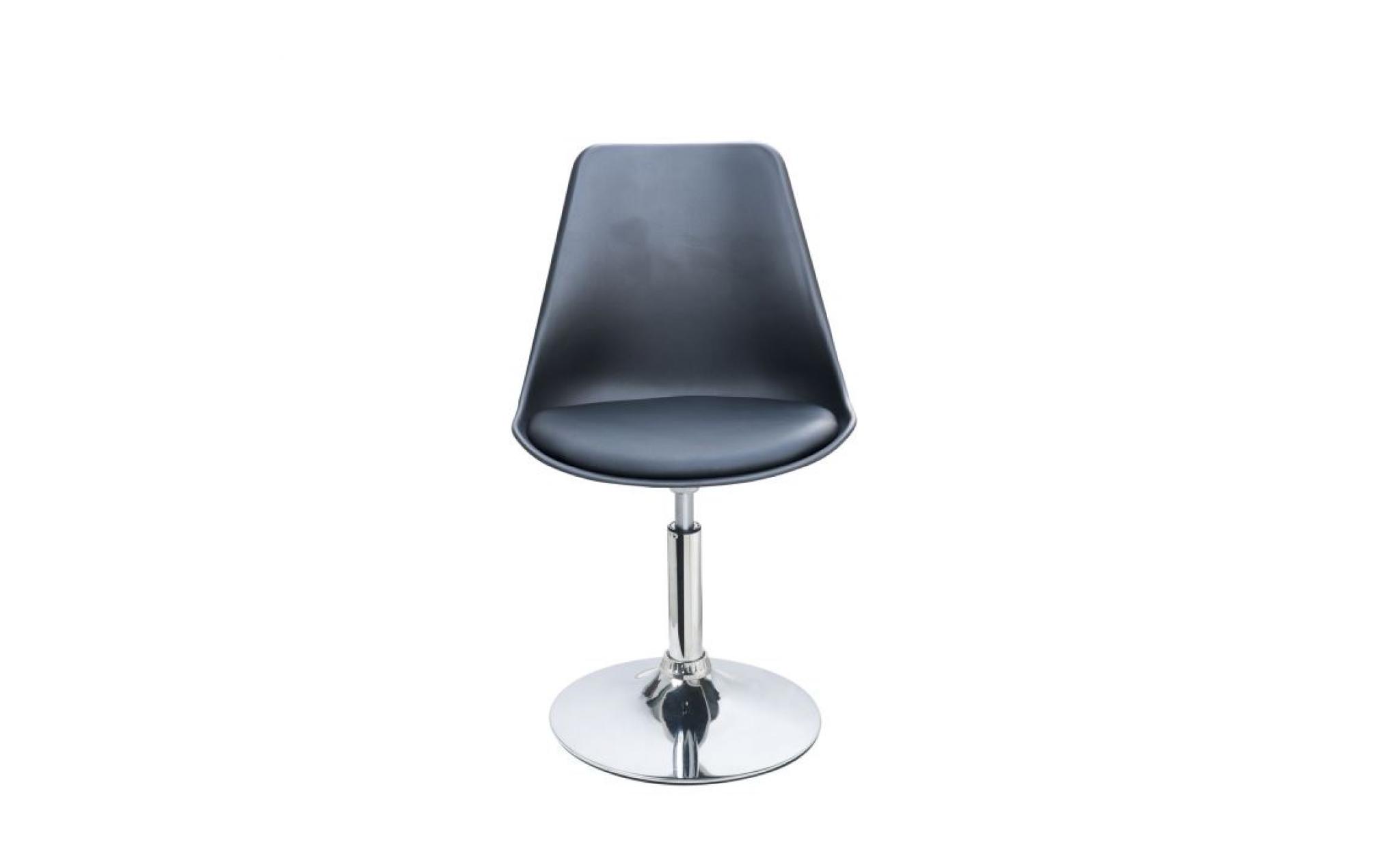 poppy chaise de salle à manger pivotante   simili gris et blanc   contemporain   l 48,5 x p 53 cm pas cher
