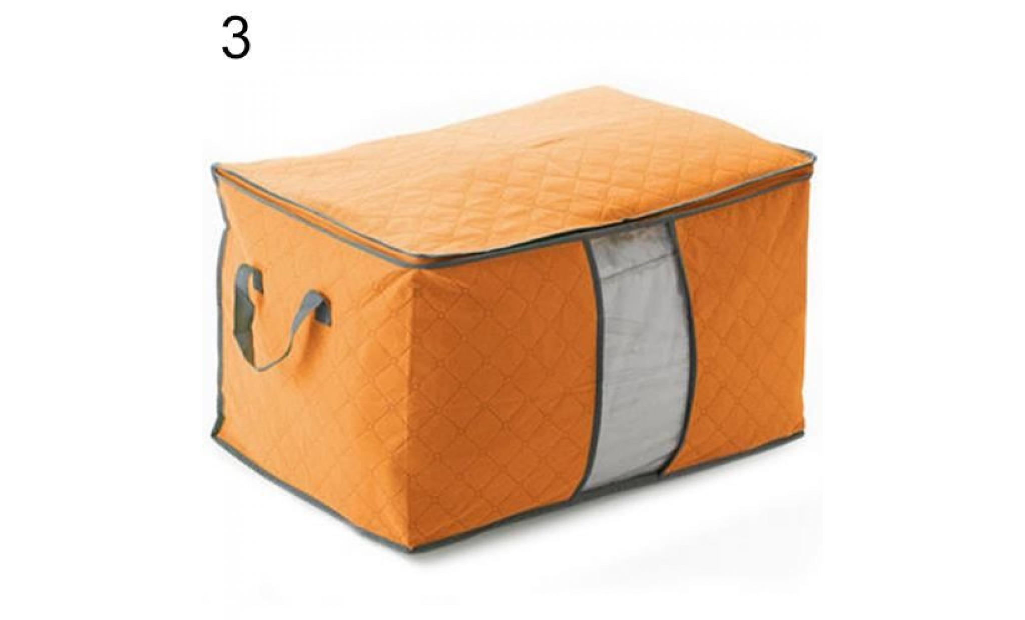 portable bambou charbon de vêtements couverture grand sac pliant boîte de rangement organisateur orange