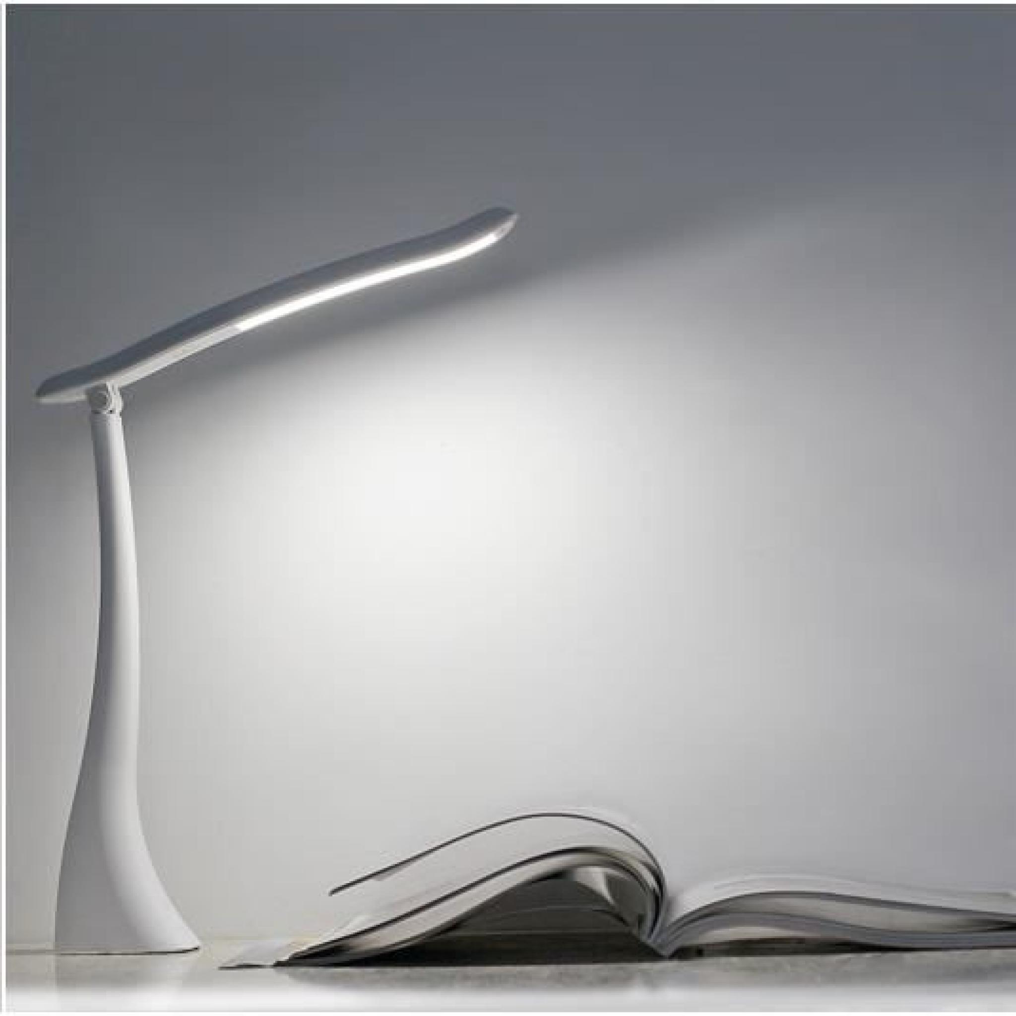 Portable Rotating Stepless Dimmer LED Lampe de bureau Table lumineuse Protection des yeux ABS + PC Blanc pas cher
