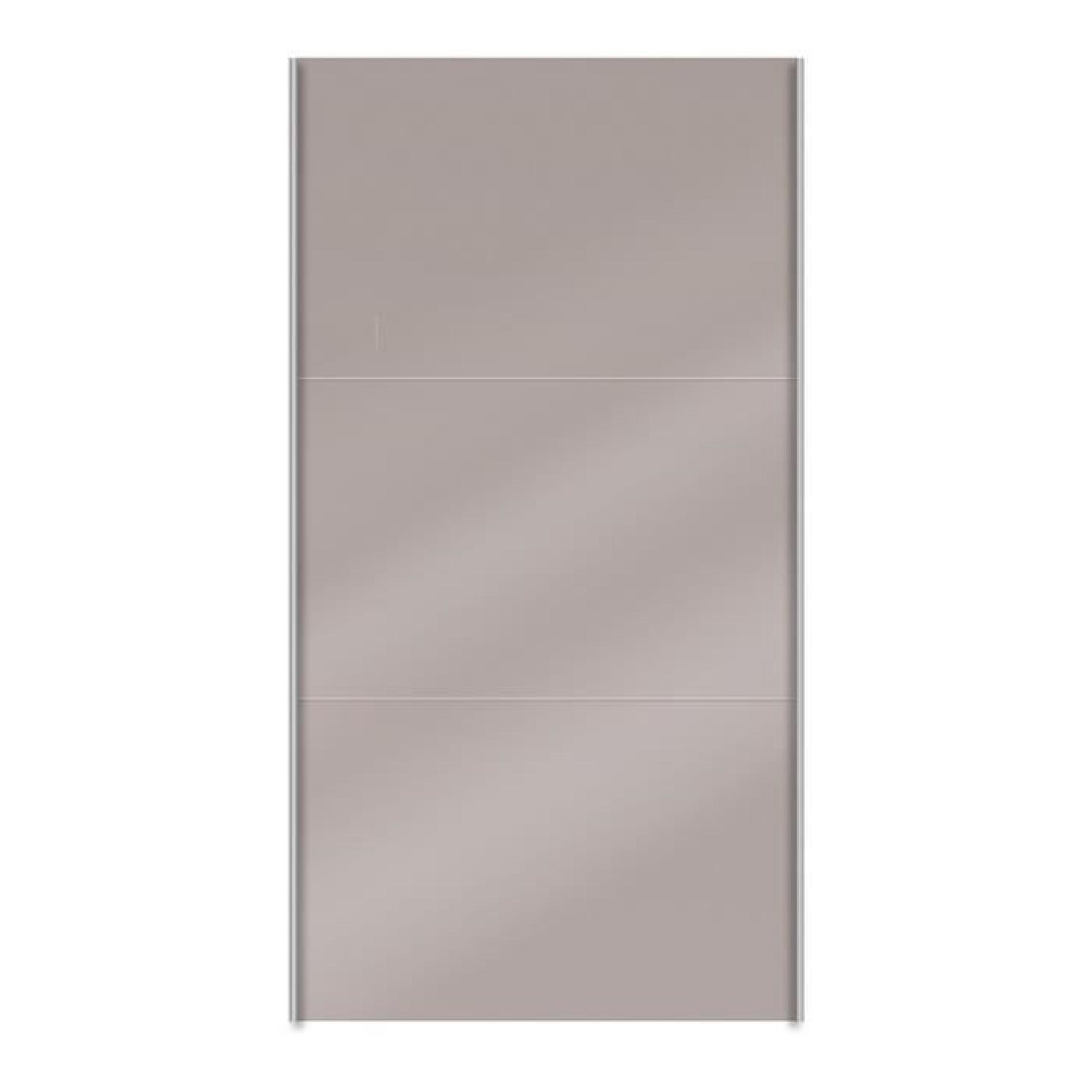 Porte coulissante taupe brillant pour caisse de dressing - Dim : H 227 x L 100 x P 1 cm