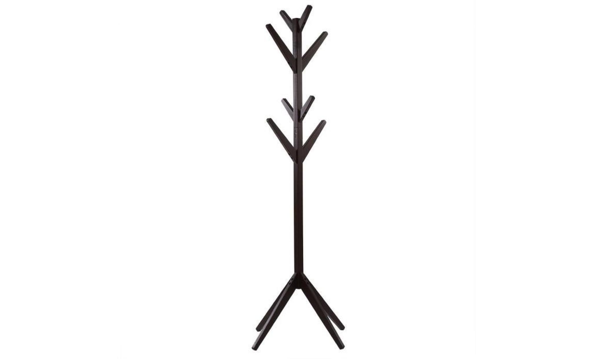porte manteau en bois portant vêtements sur pied en forme d’arbre support stand suspendue pour écharpes chapeaux(couleur bois) tam