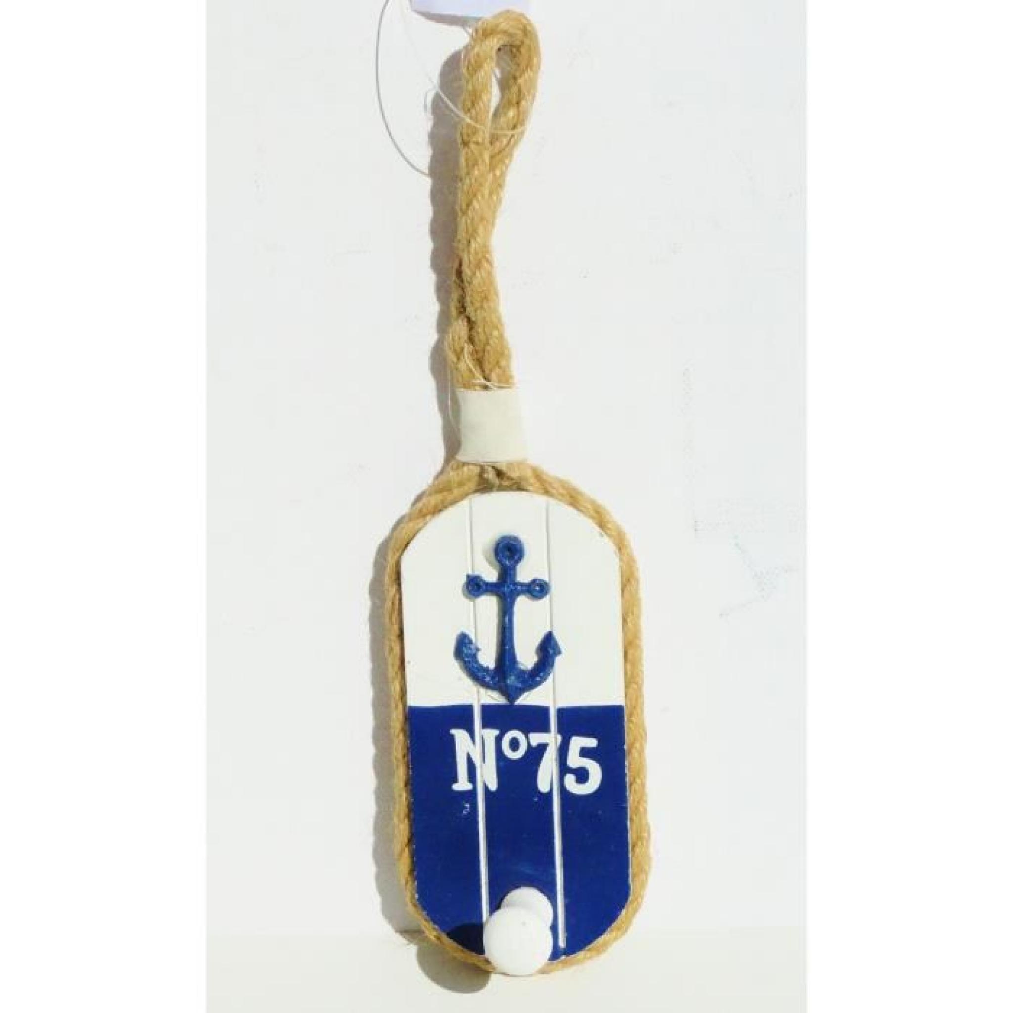  Porte manteau patère marin ancre de bateau bleu marin corde de chanvre d'amarrage 26cm