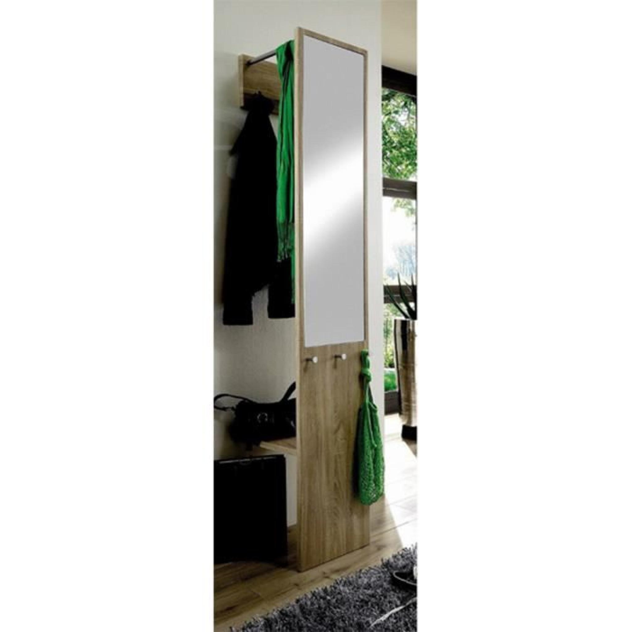 Porte manteaux en MDF Coloris Décor chêne truffe-chrome, L35x P39 x H190 cm