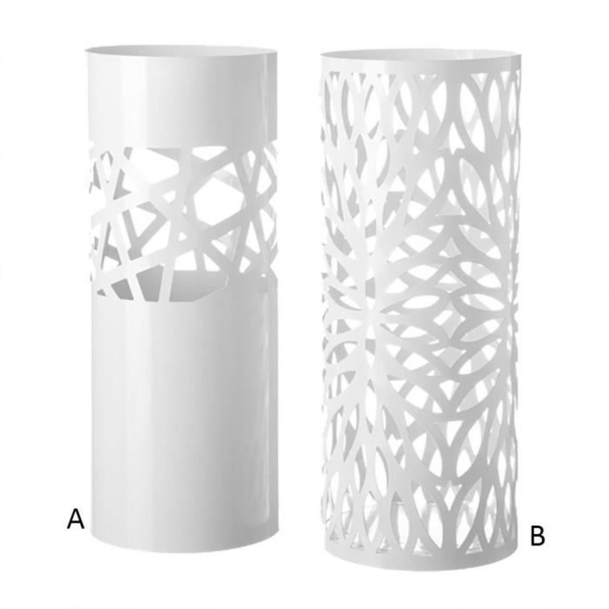 Porte-parapluies métalique blanc. Deux modèles (49x19.5 cm) (B)