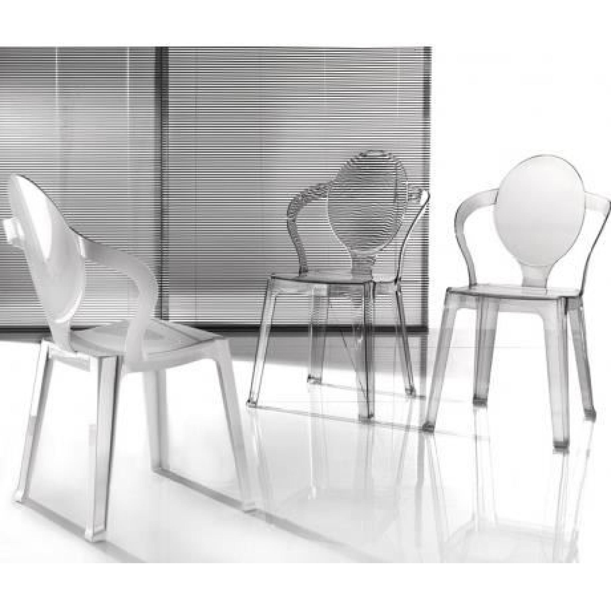 POTS - Chaise médaillon en polycarbonate transparent fumé