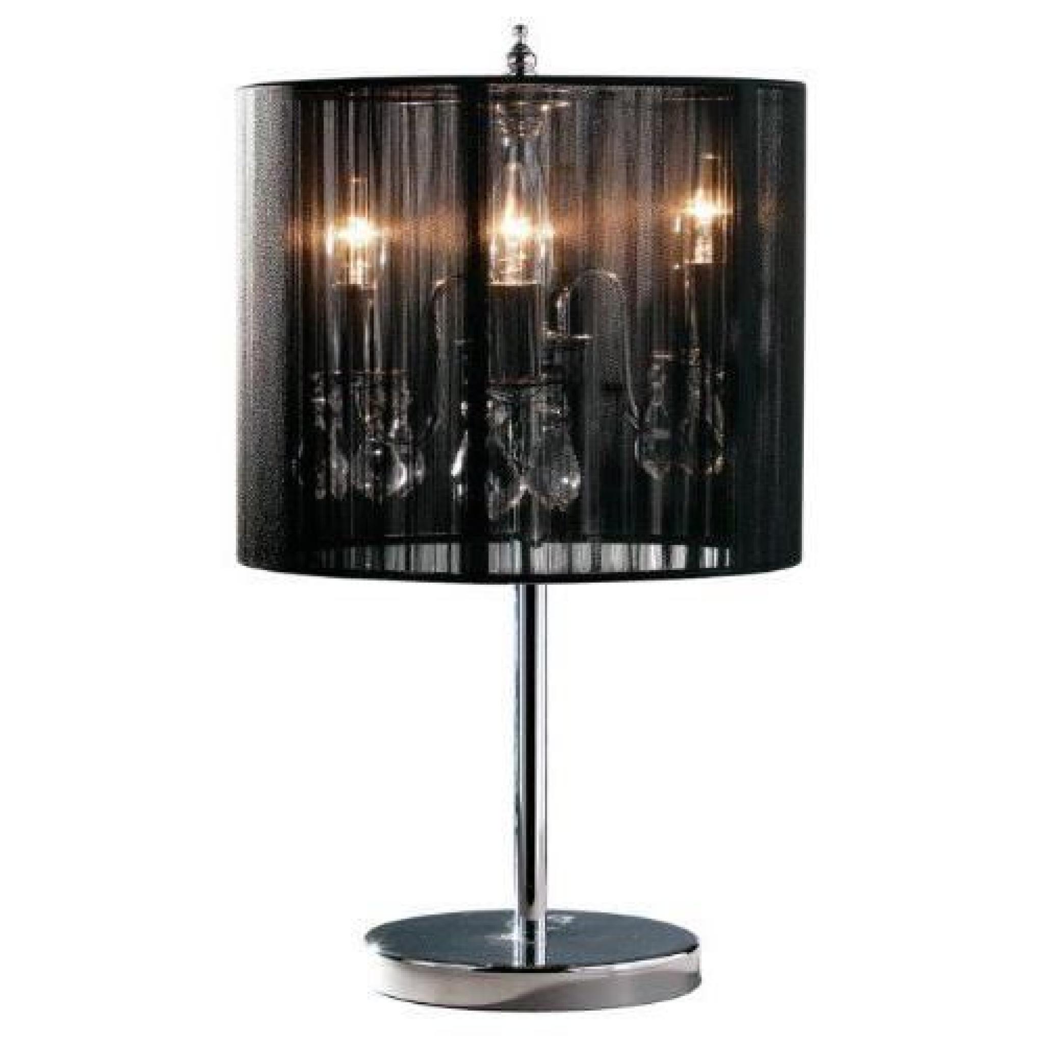 Premier Housewares Lampe de table effet chandelier sous abat-jour Noir