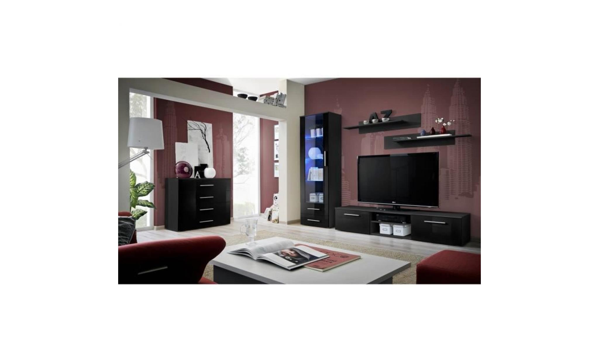 price factory   meuble tv galino b design, coloris prunier et blanc brillant. meuble moderne et tendance pour votre salon.
