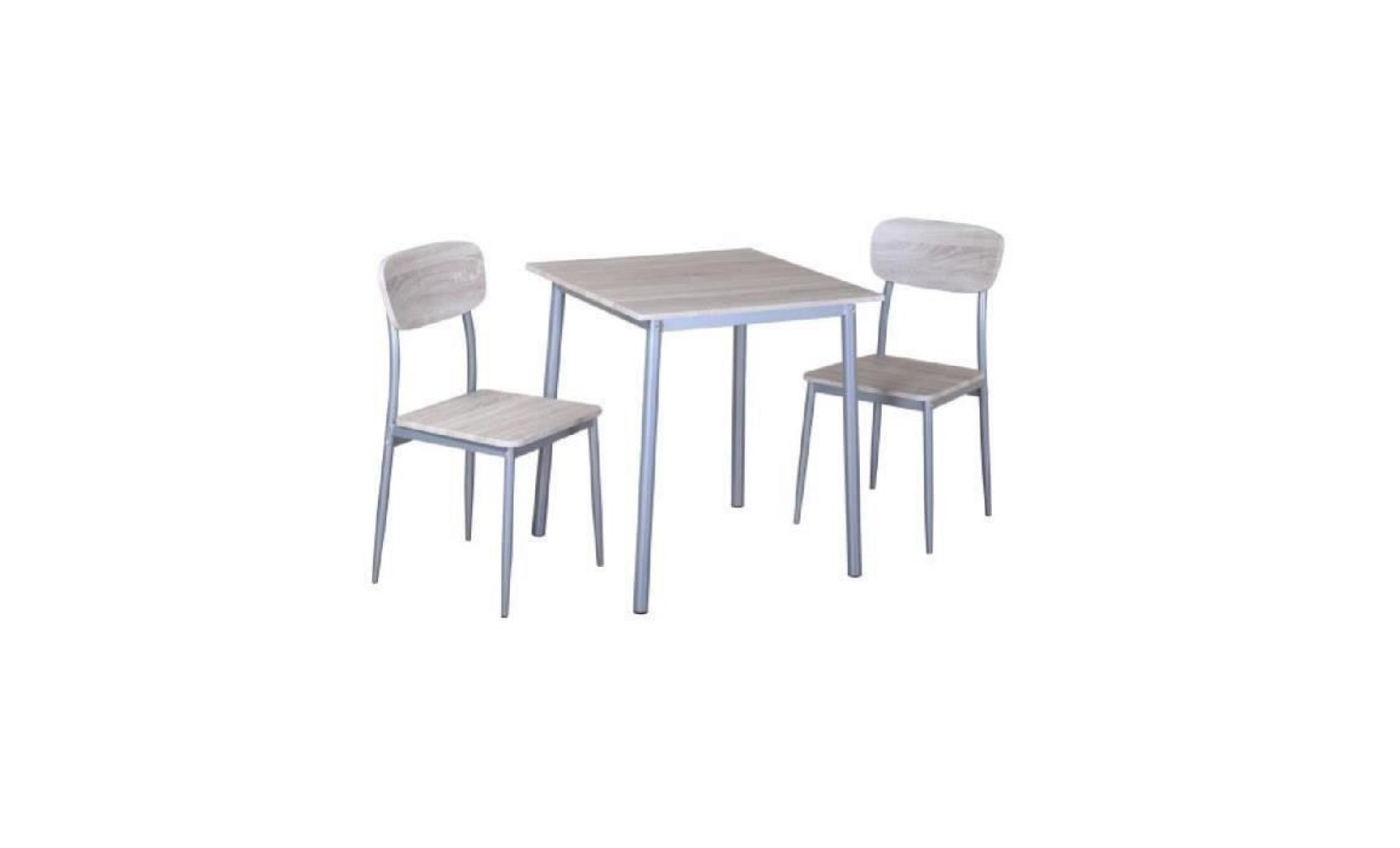 price factory   set, ensemble table et deux chaises toulon. idéal pour votre cuisine. petit format compact pour votre coin repas pas cher