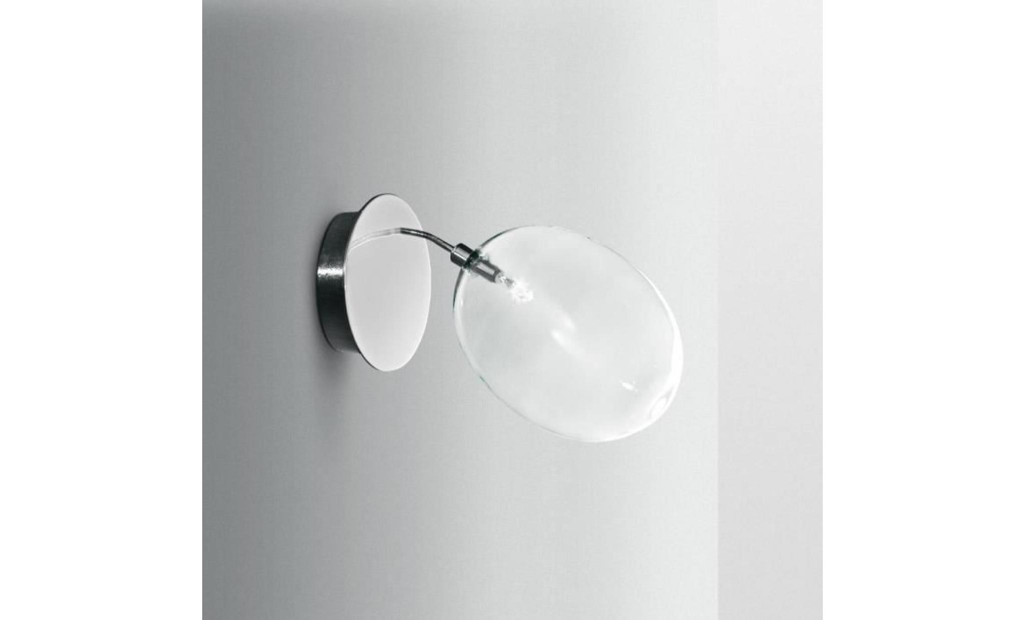 pro secco applique verre/chrome Ø10cm transparent de majo | designé par oriano favaretto