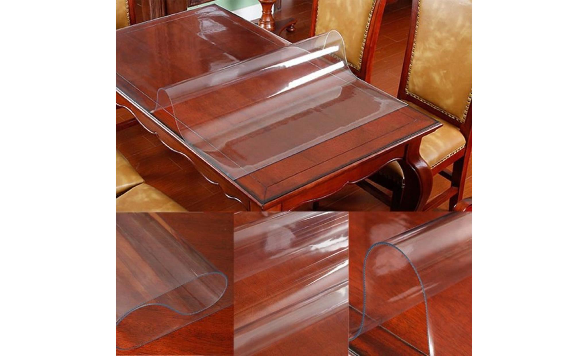 pvc doux rectangle bureau à la maison sur glissante chaise bureau planchers tapis de protection 90x120x0.2cm transparent
