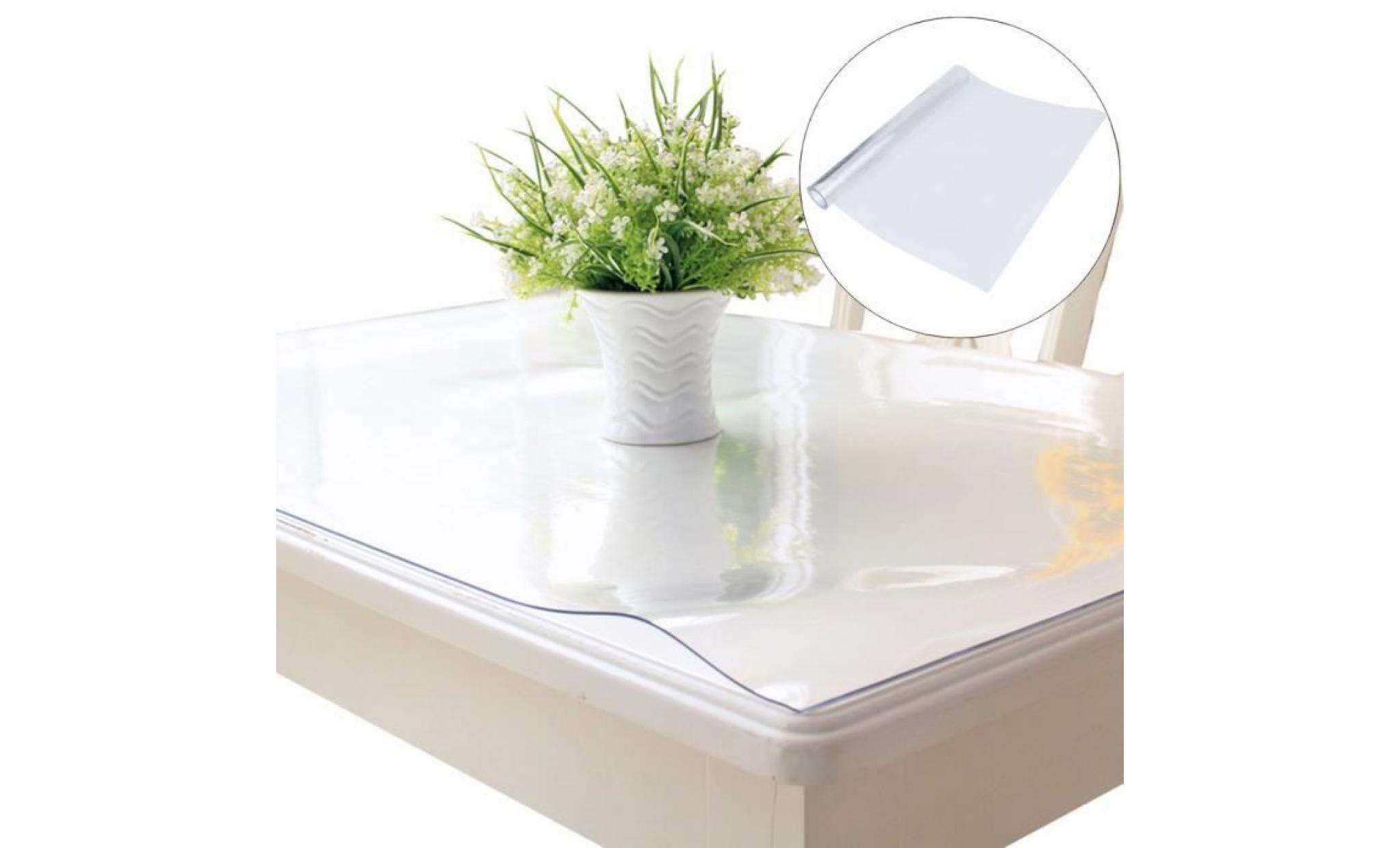 pvc doux rectangle bureau à la maison sur glissante chaise bureau planchers tapis de protection 90x120x0.2cm transparent pas cher