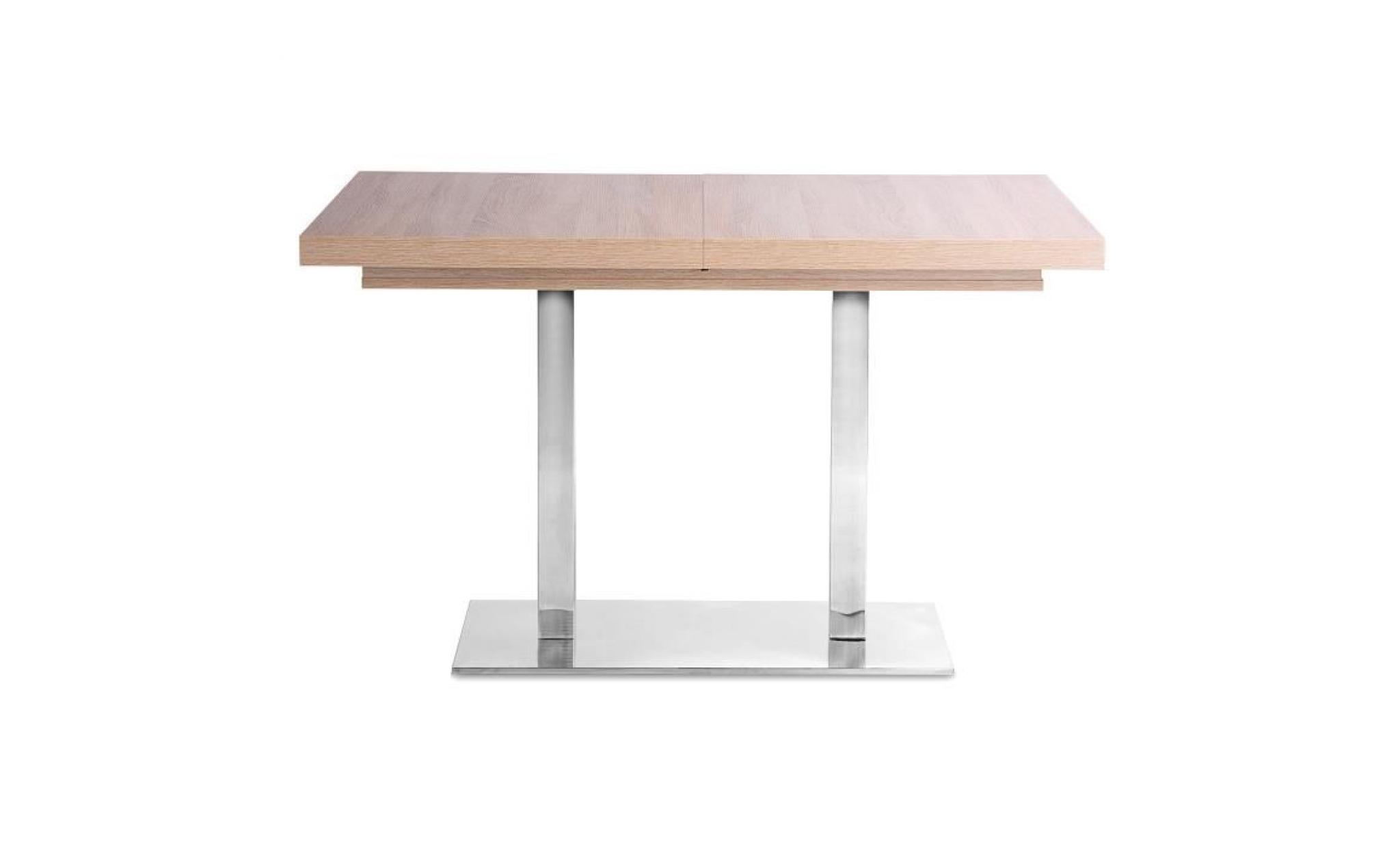 quadrato table extensible 4 à 8 personnes mélaminée style industrielle   l 120 à 200 cm