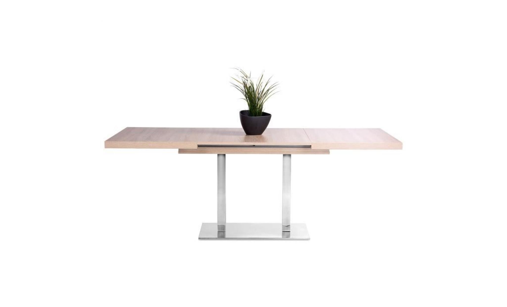 quadrato table extensible 4 à 8 personnes mélaminée style industrielle   l 120 à 200 cm pas cher