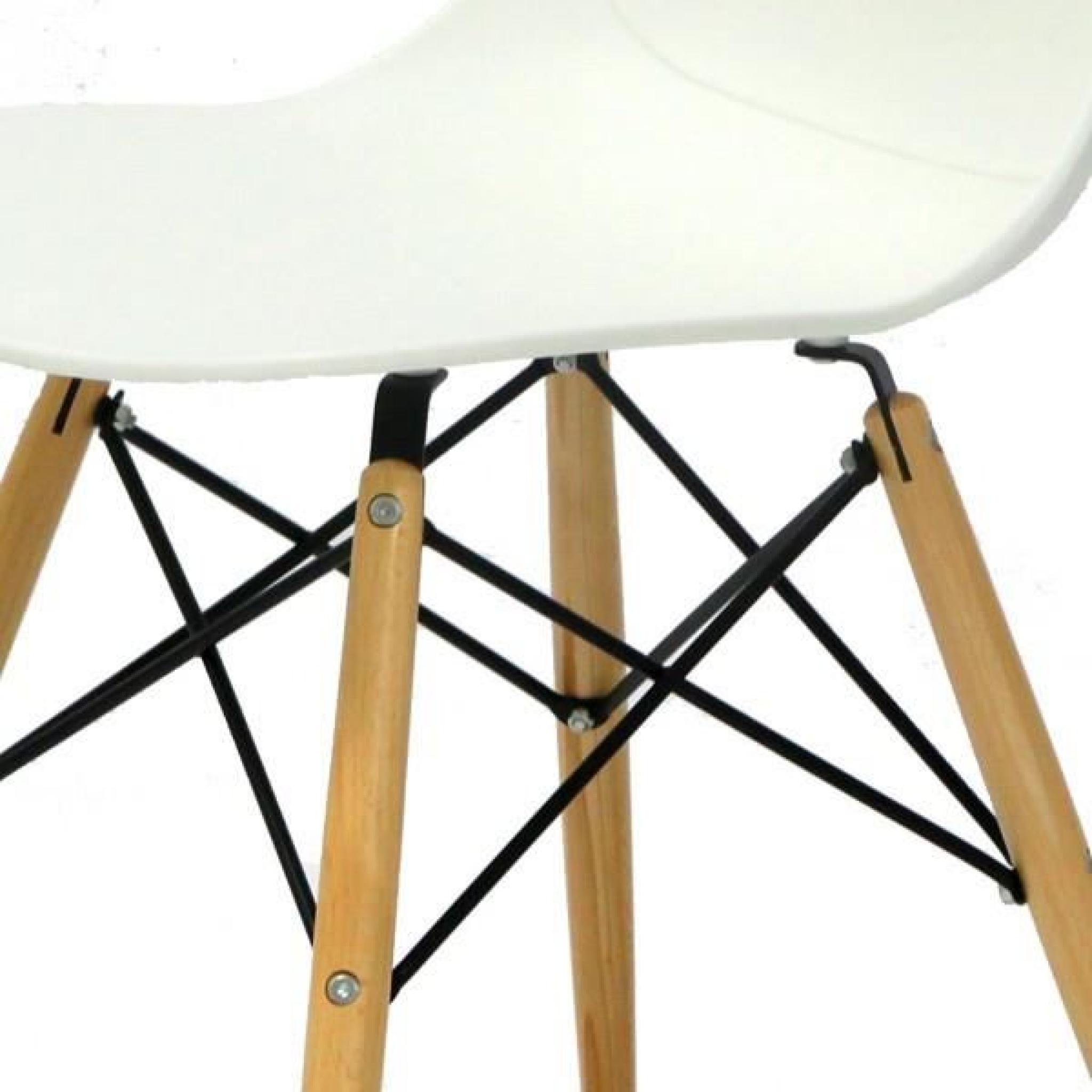Quatuor de chaises Blanches - BURI - L 51 x l 46 x H 81 cm pas cher