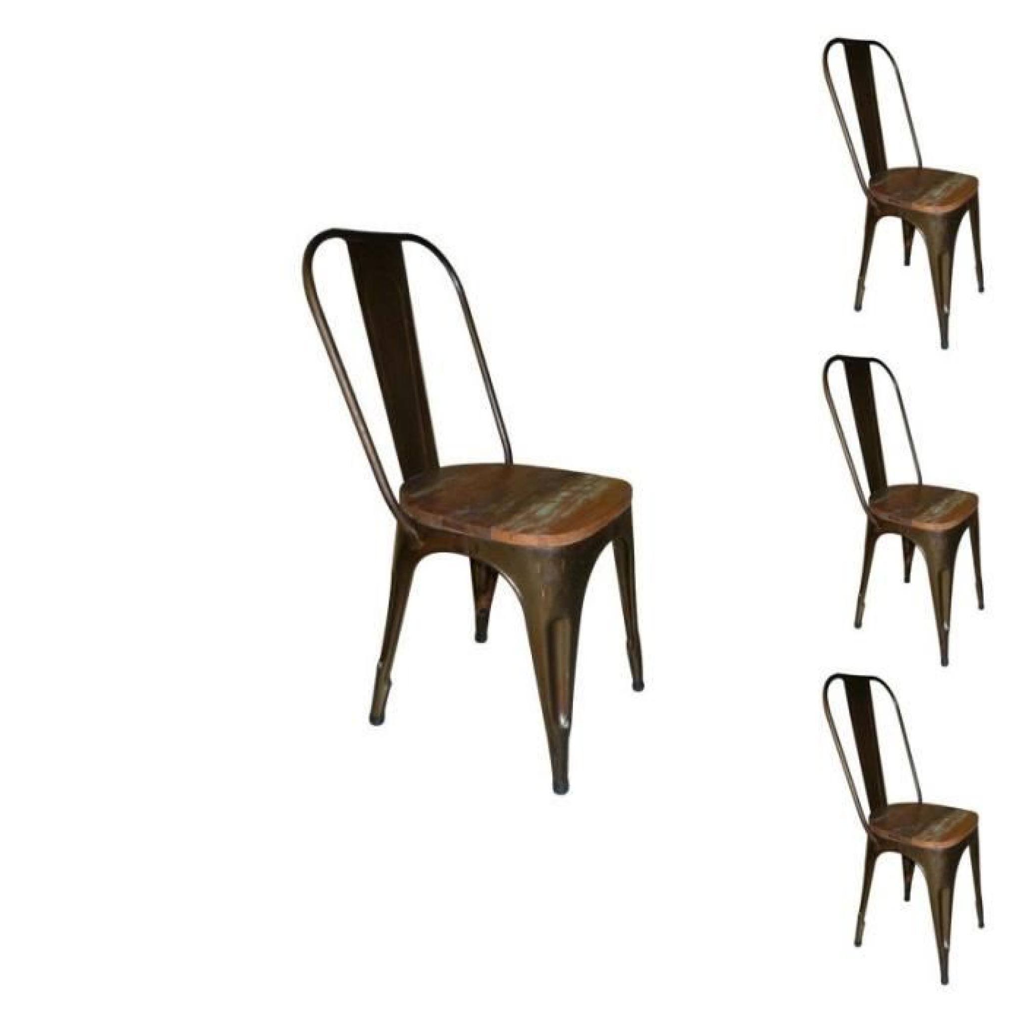 Quatuor de chaises - BROC - L 40 x l 39 x H 92  cm