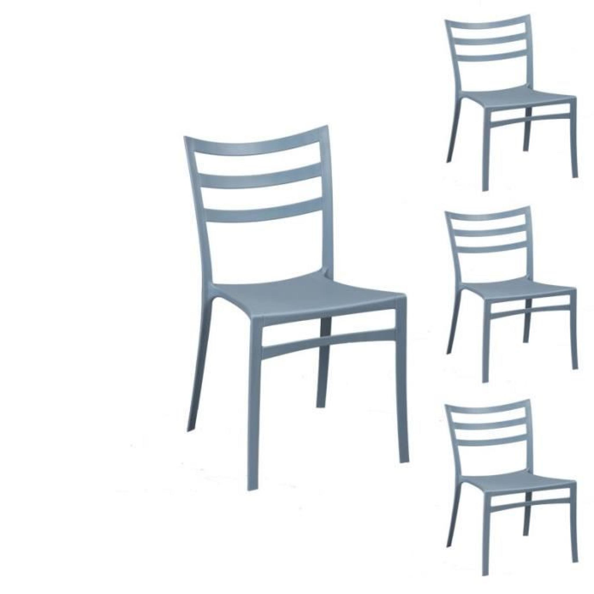 Quatuor de chaises Gris/Bleu - MYA