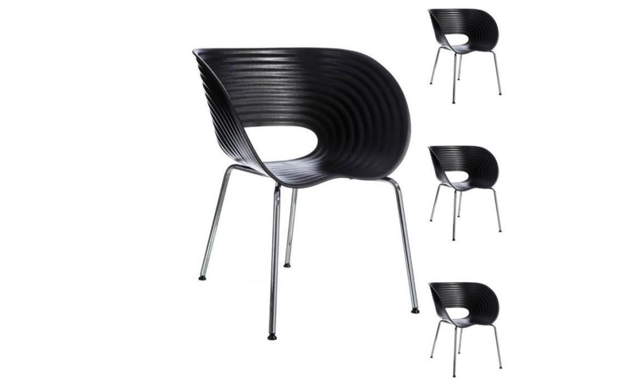 quatuor de chaises noir ondes   velvet   l 65 x l 37 x h 76