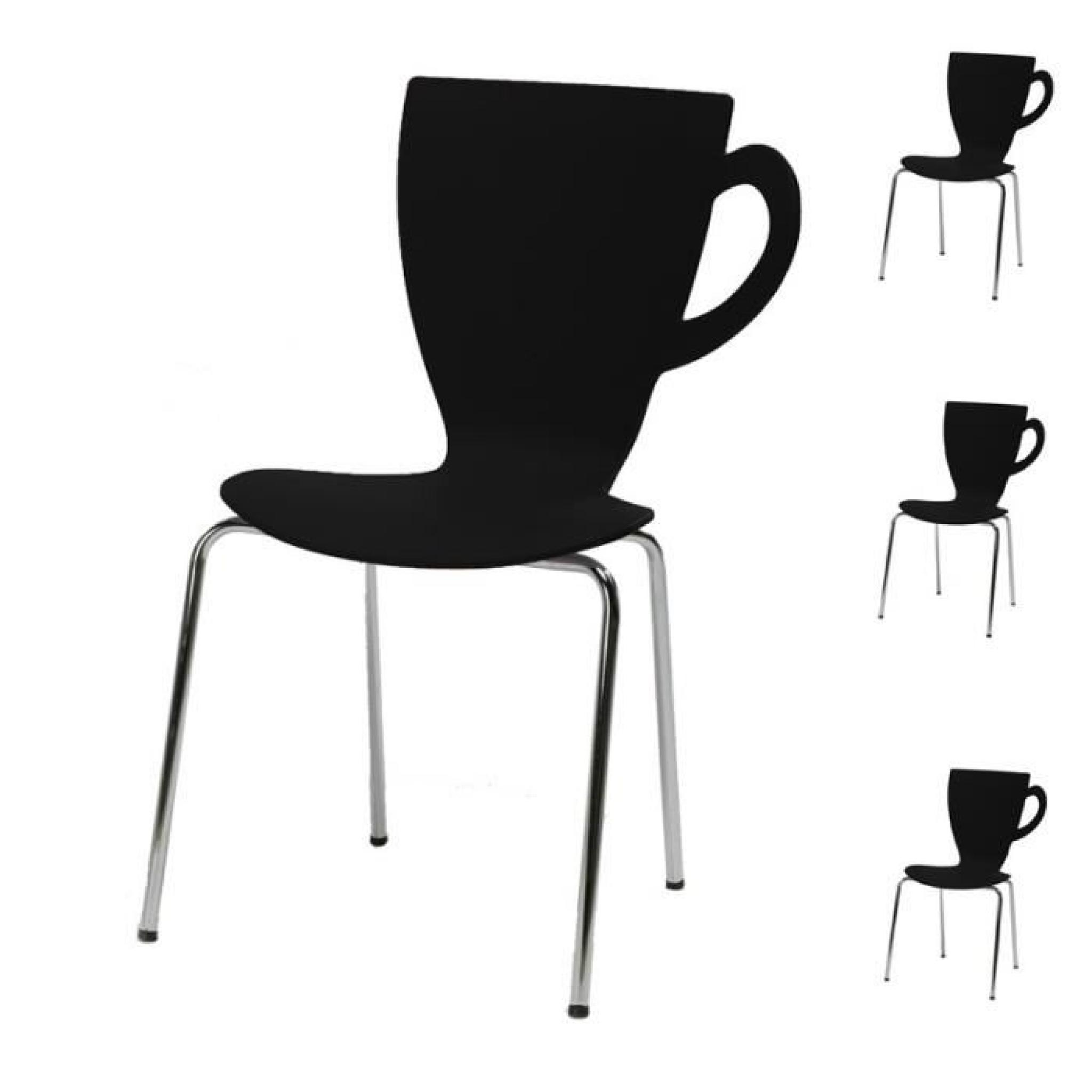 Quatuor de chaises Noires - MUG - L 49 x l 53 x H 88 cm