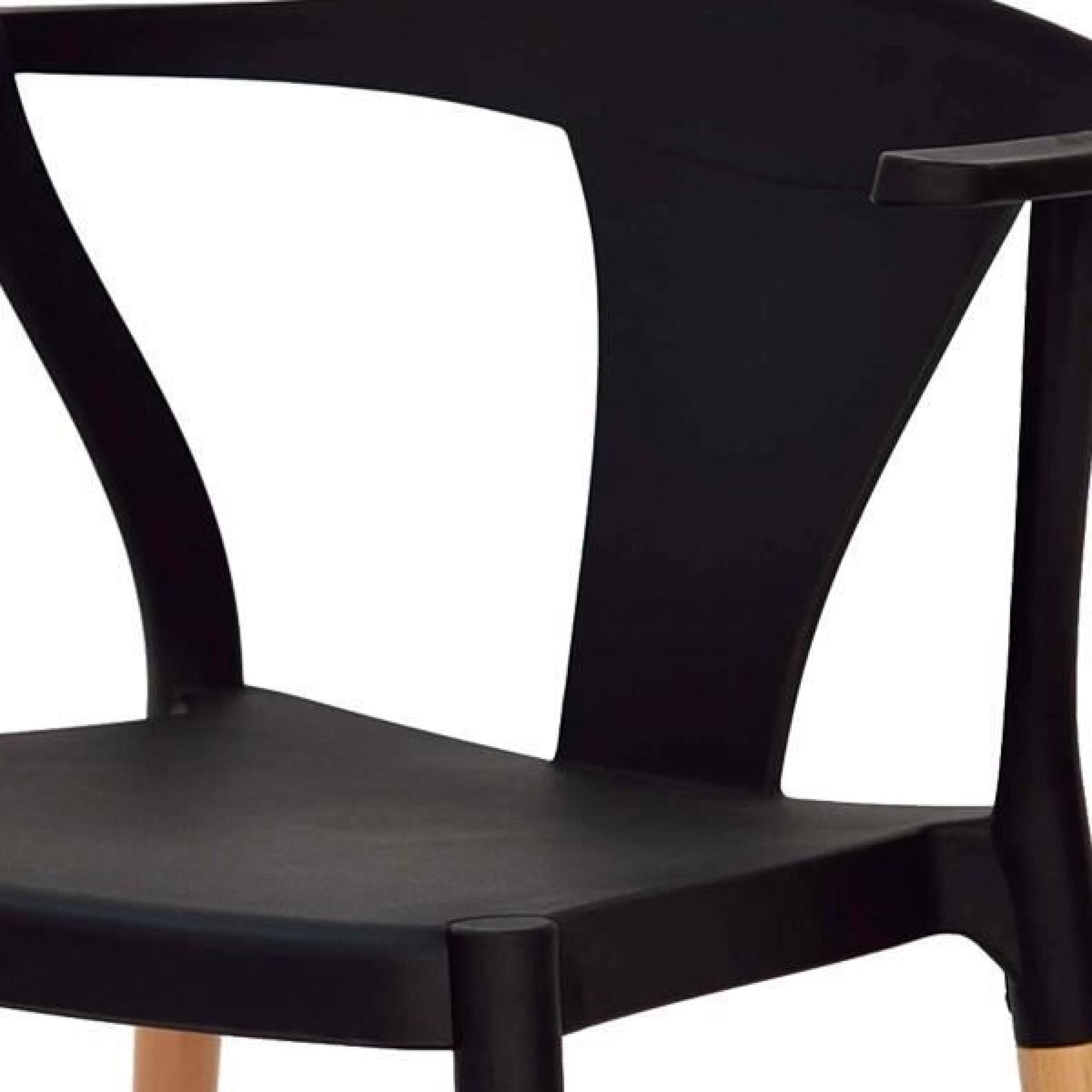 Quatuor de chaises Noires - TARB - L 56 x l 44 x H 75 cm pas cher